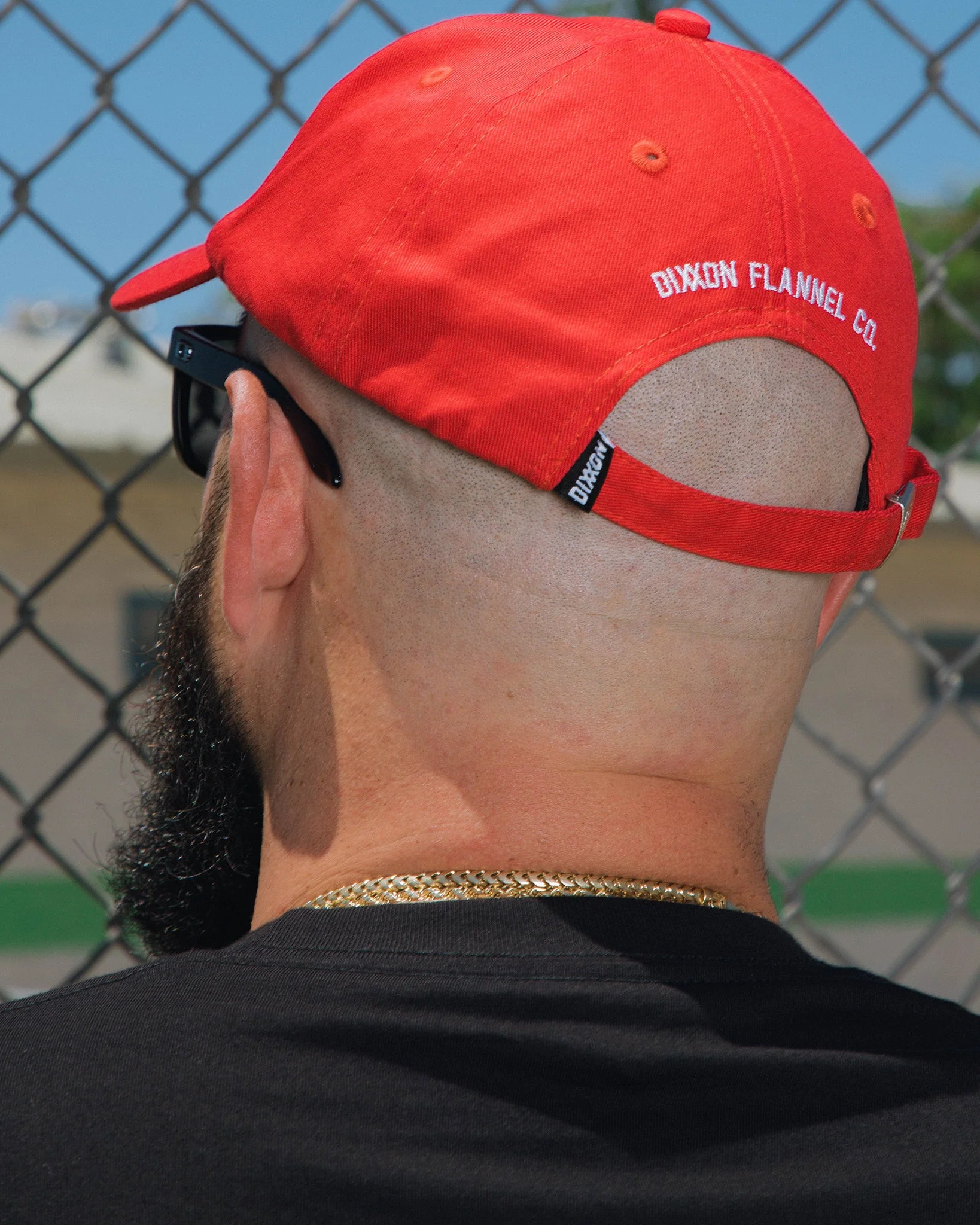 6-Panel Curved Bill Goods Hat - White & Red - Image 3