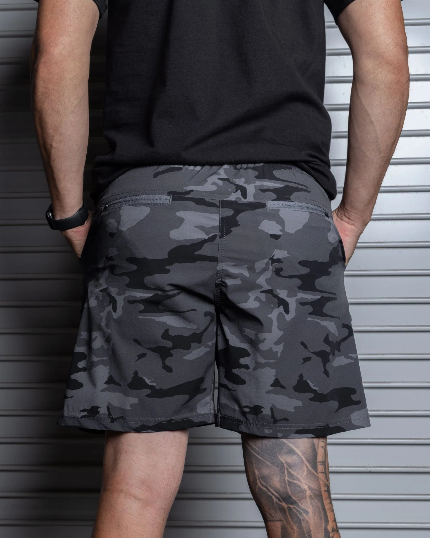 7" Gym Shorts - Black Camo - Image 2