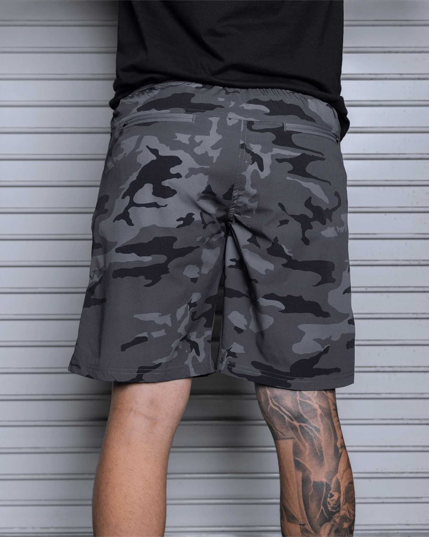 9" Gym Shorts - Black Camo - Image 2