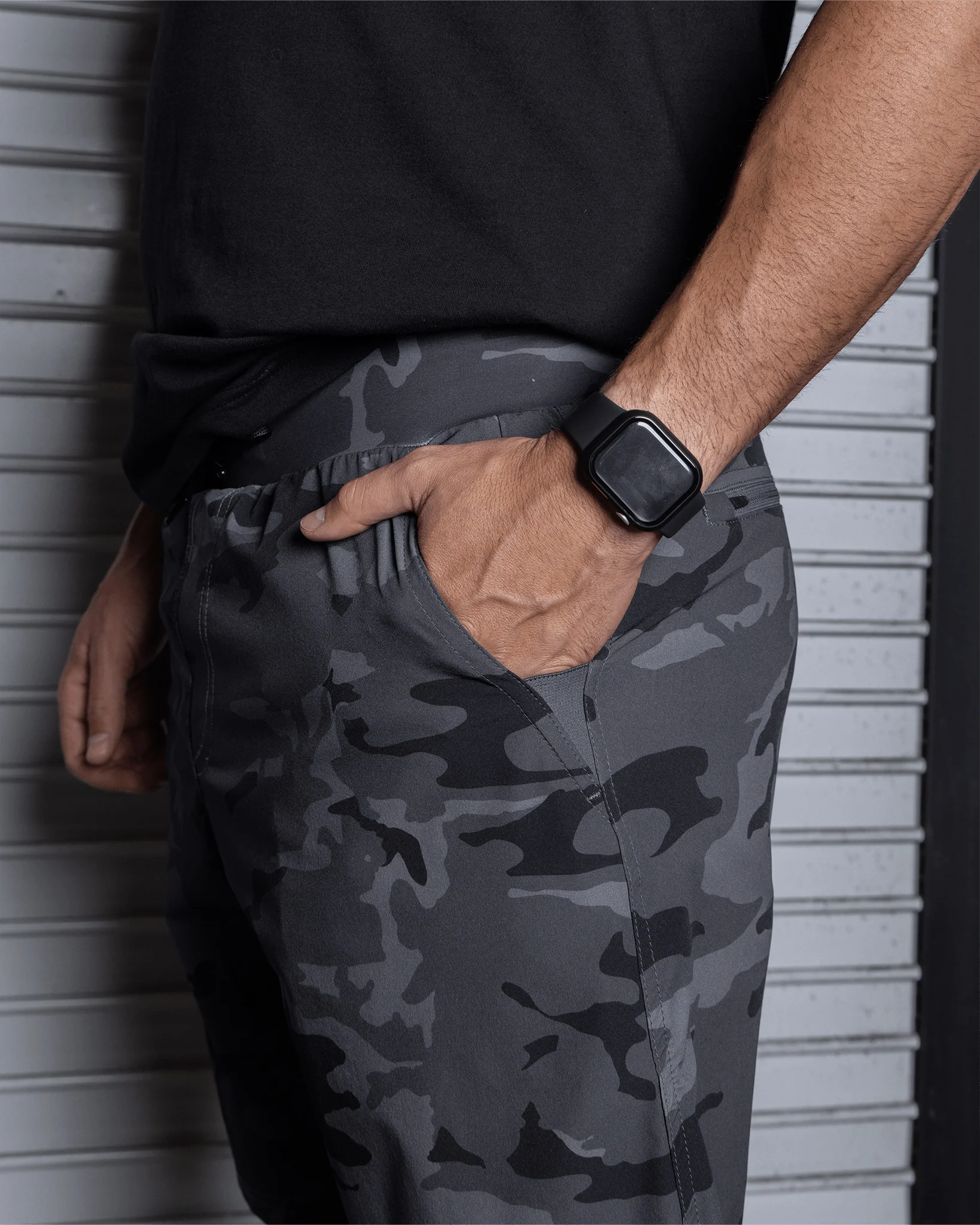 9" Gym Shorts - Black Camo - Image 5