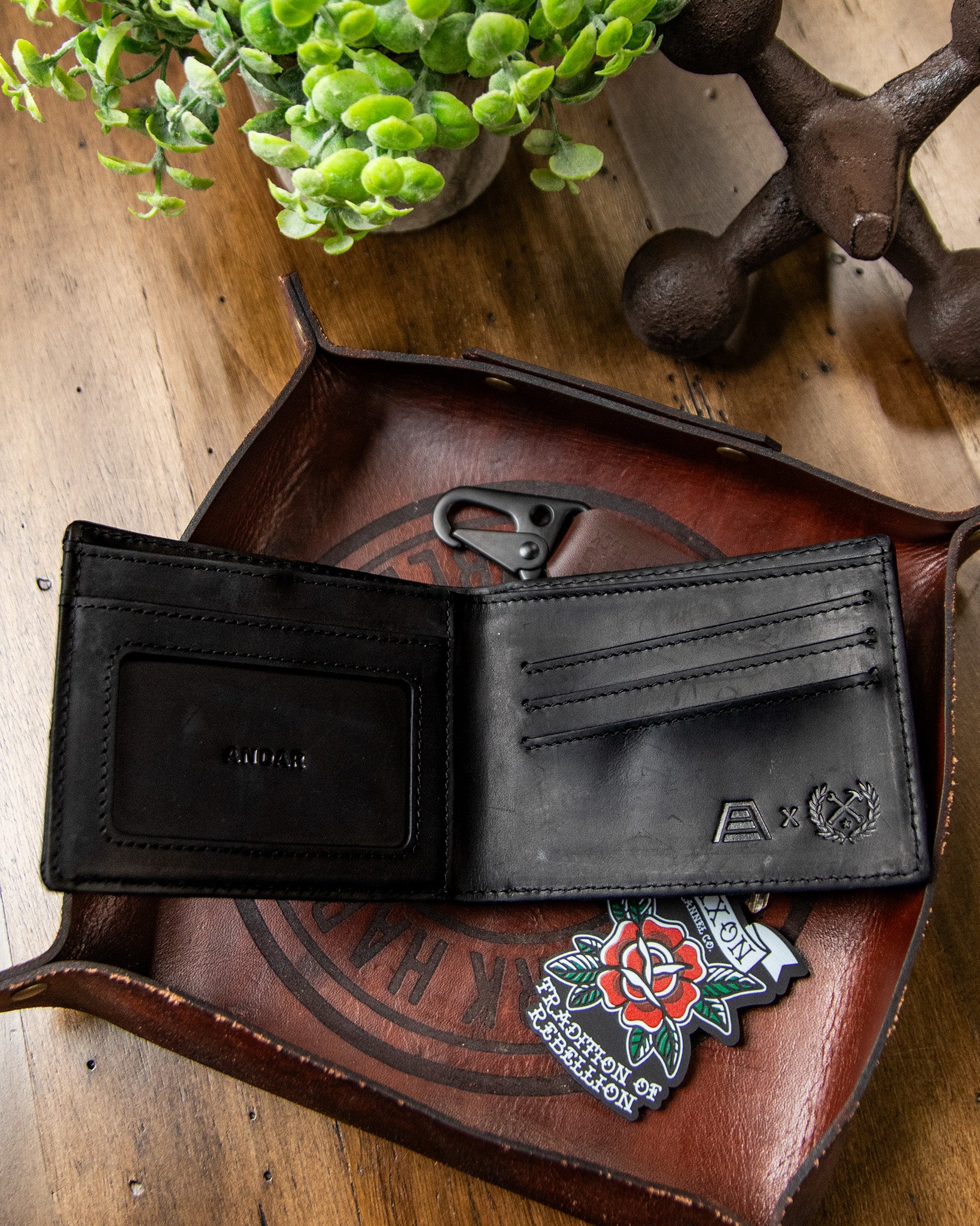 Andar x Dixxon Quilted Leather Wallet - Black - Image 2