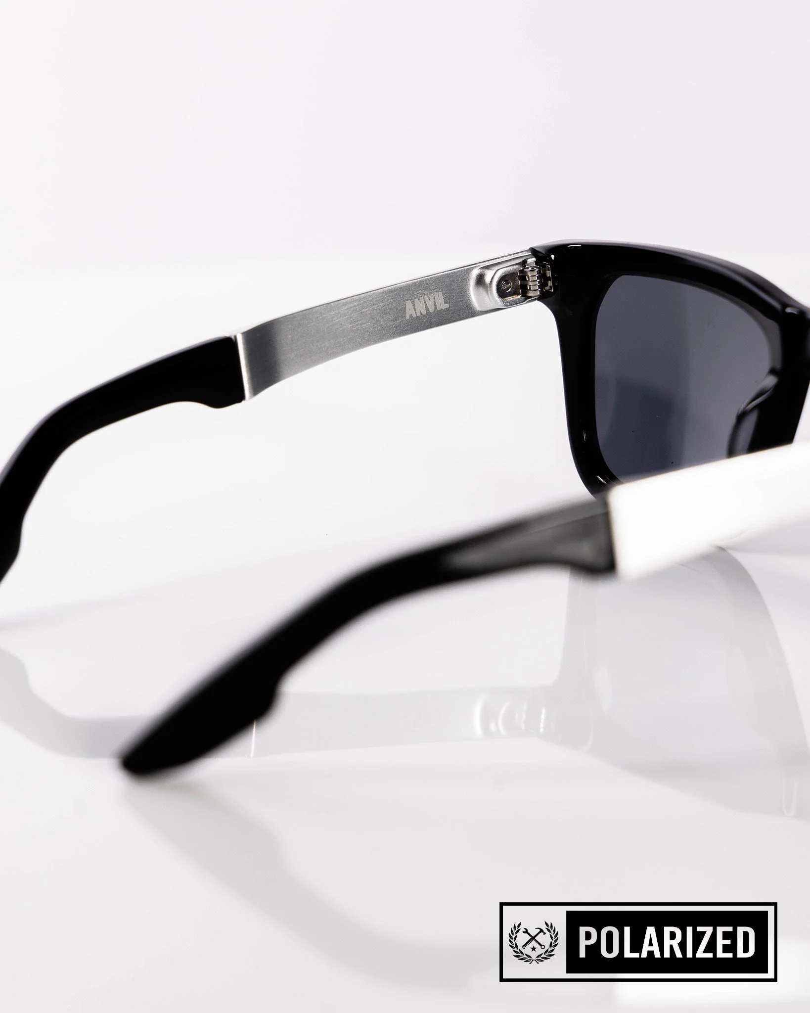 Anvil Metal Sunglasses - Black & Gray Polarized - Image 4