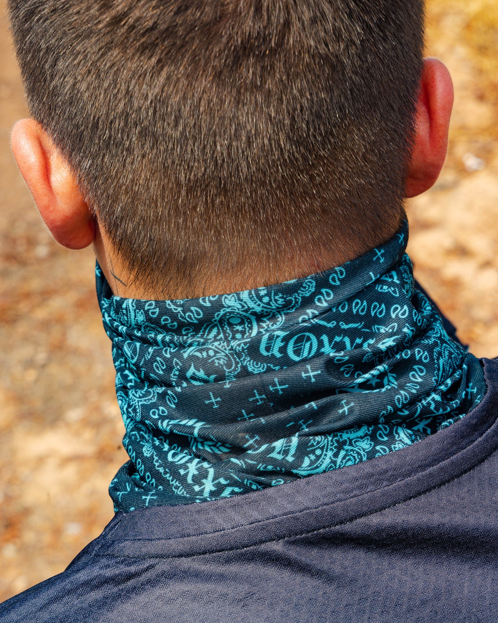 Bandana Neck Gaiter - Black & Tiffany - Image 2