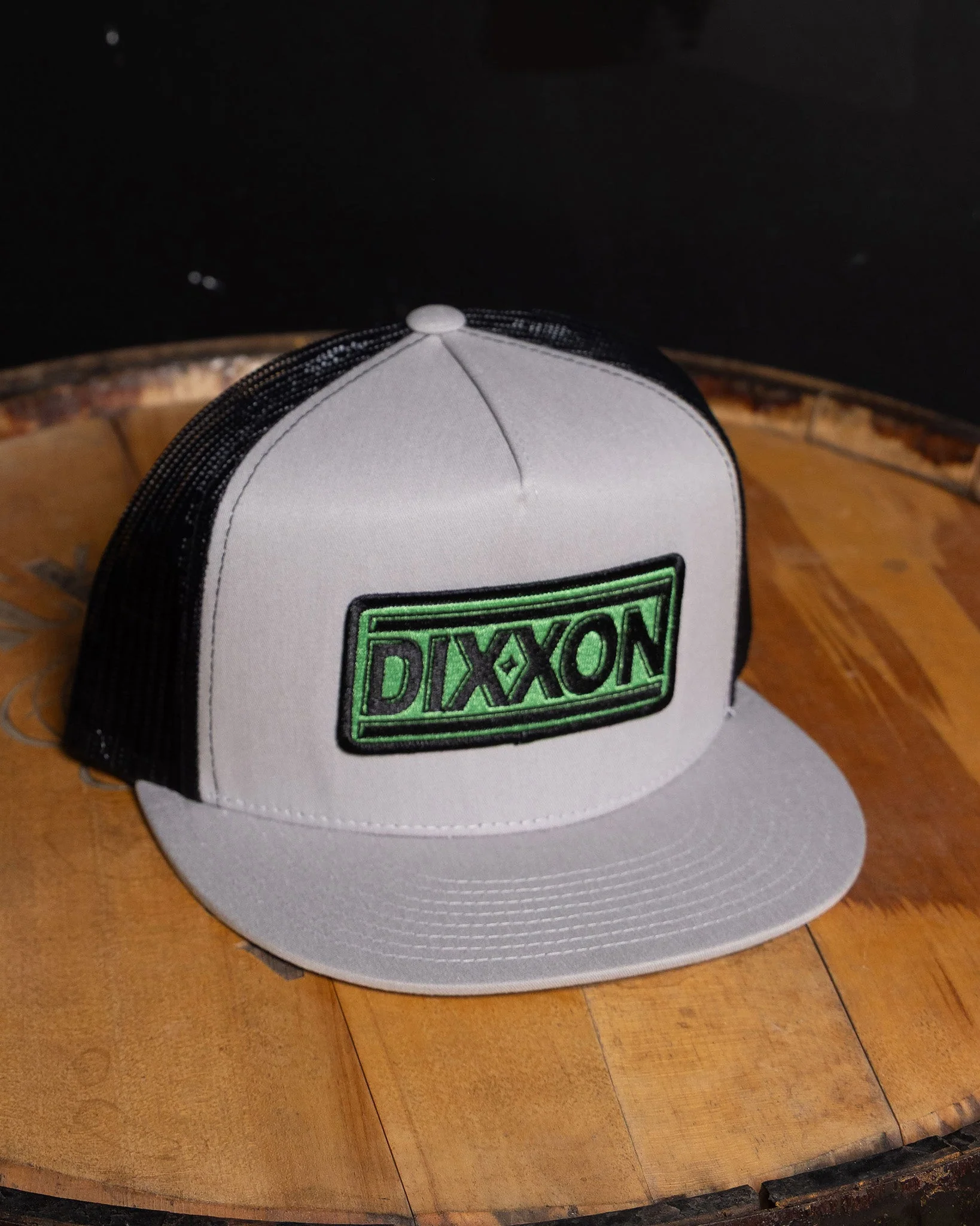 New Wave Flat Bill Trucker Snapback - Black & Green - Image 4