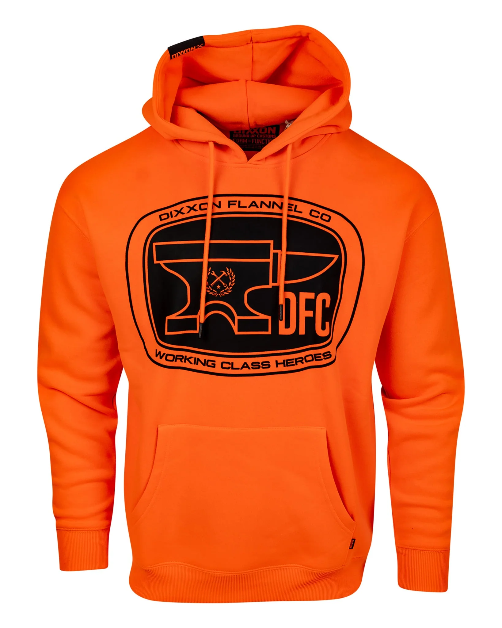 Black Checkpoint Pullover Hoodie - Safety Orange - Image 2