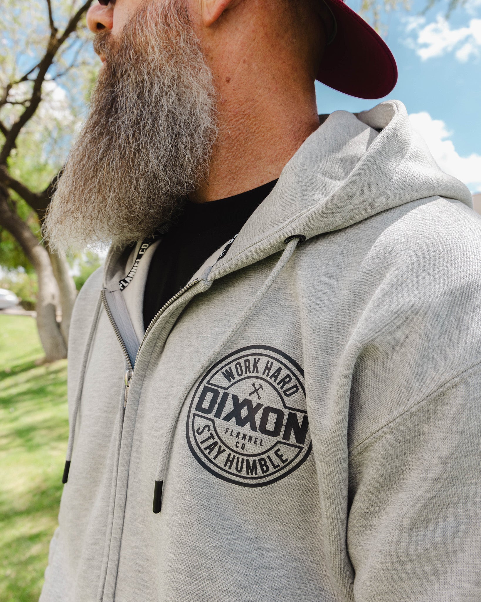 Black Corpo Zip Up Hoodie - Heather Gray - Image 3