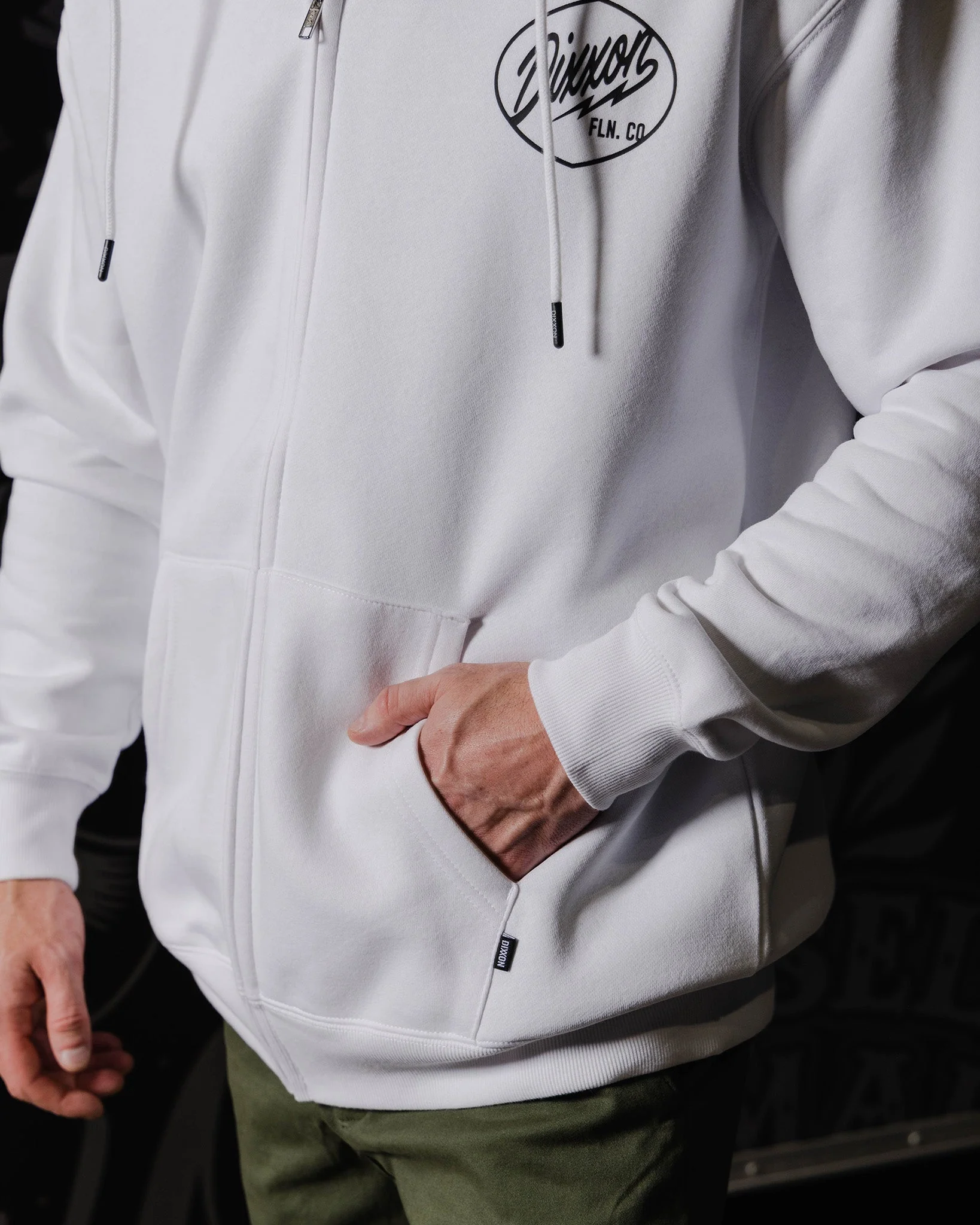 Black Esso Zip Up Hoodie - White - Image 3