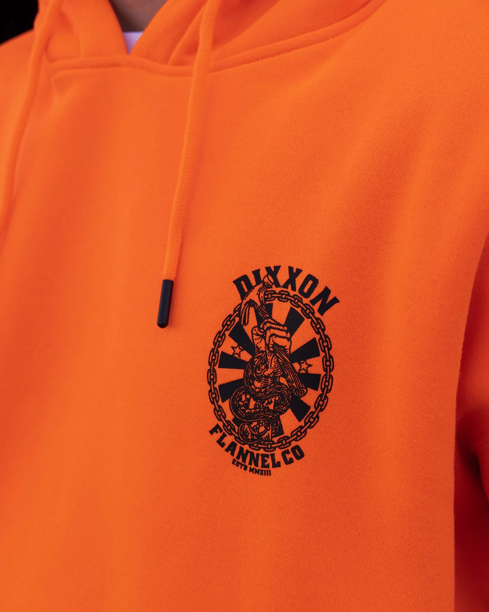 Black Hammersnake Pullover Hoodie - Safety Orange - Image 5