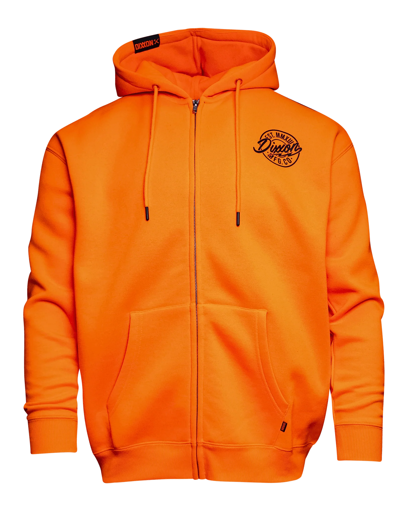 Black MFG Badge Zip Up Hoodie - Safety Orange - Image 3