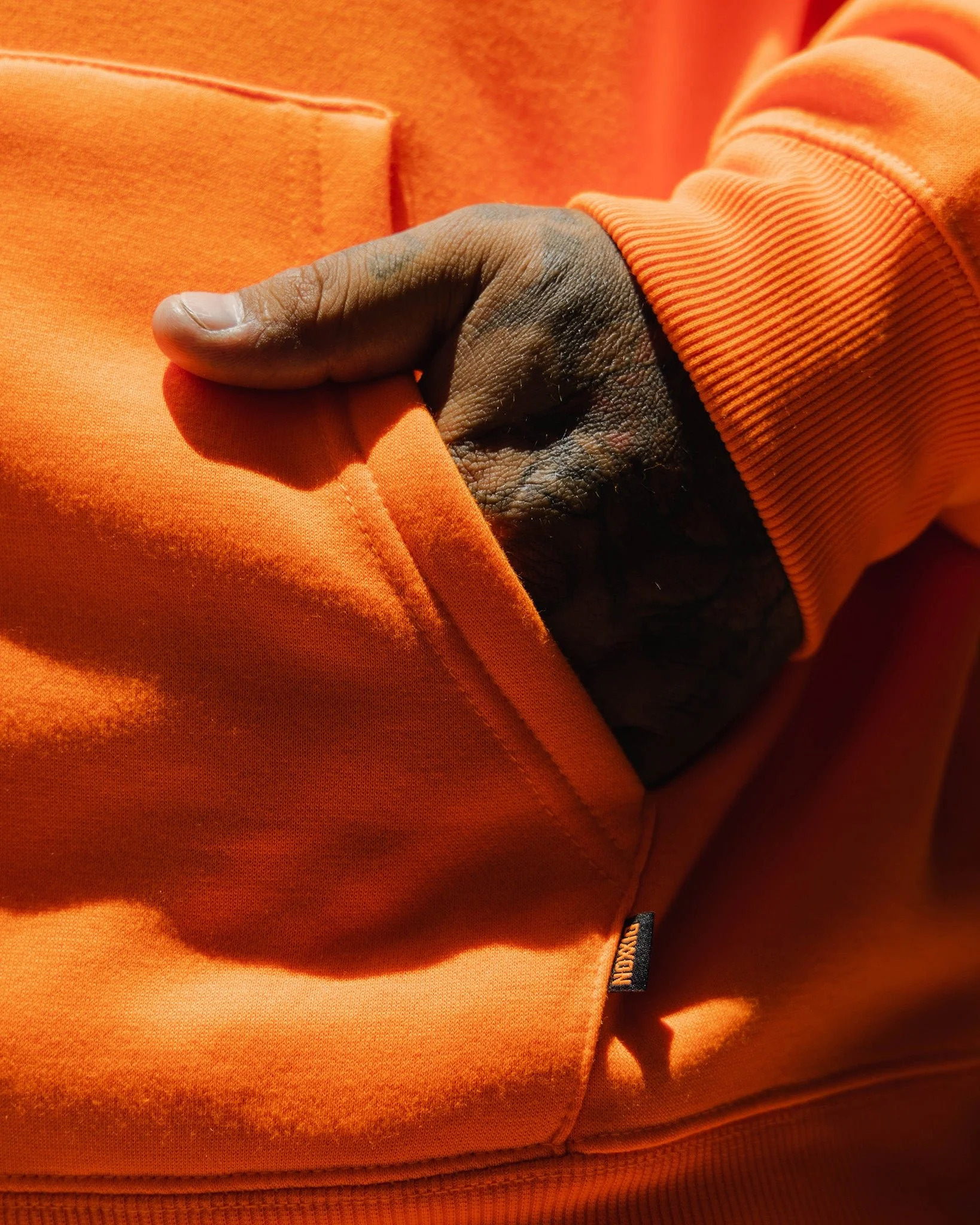 Black MFG Badge Zip Up Hoodie - Safety Orange - Image 6