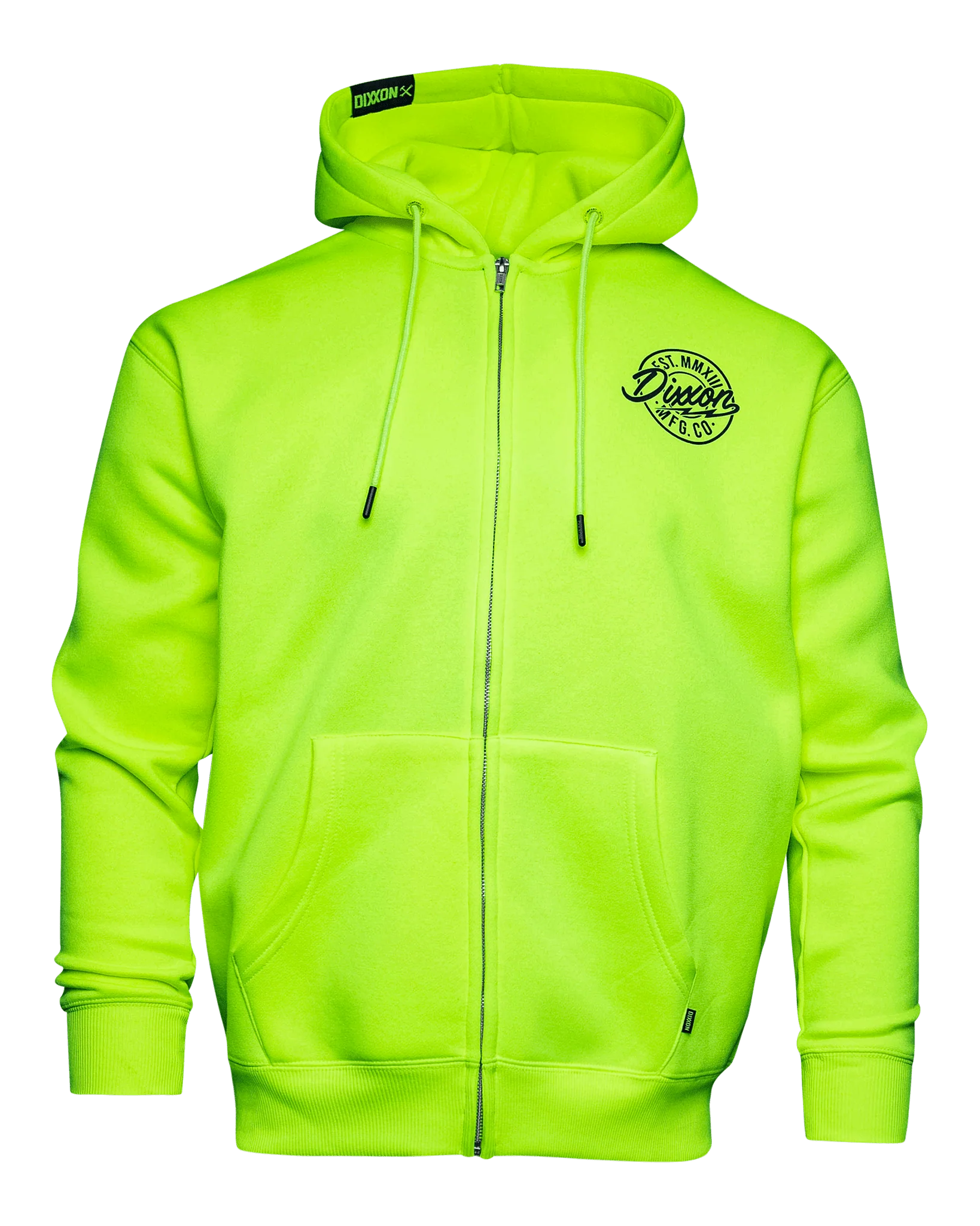 Black MFG Badge Zip Up Hoodie - Safety Yellow - Image 3