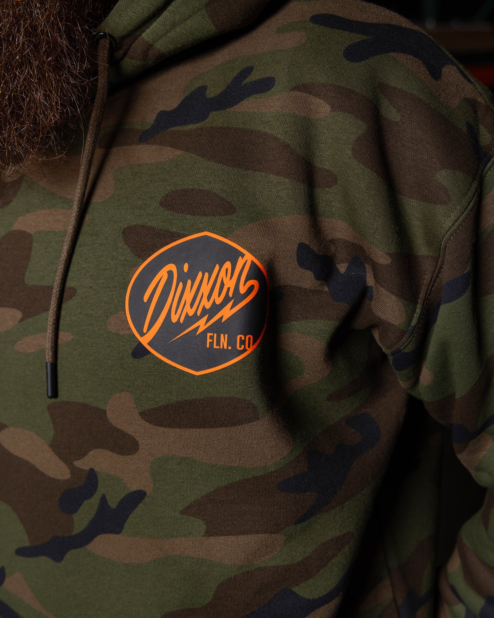 Black & Orange Esso Pullover Hoodie - Green Camo - Image 5