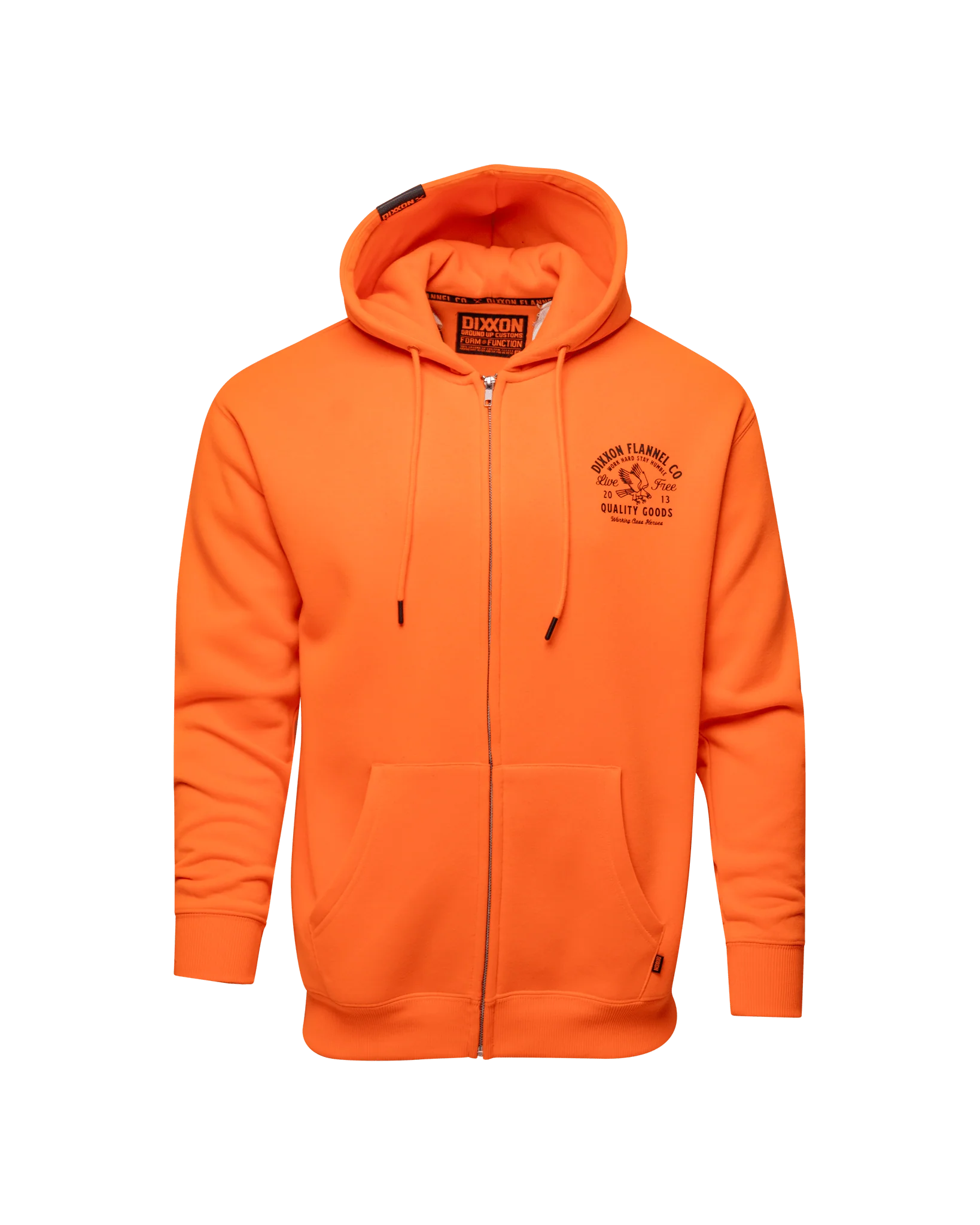 Black Quality Goods Zip Up Hoodie - Safety Orange - Image 2