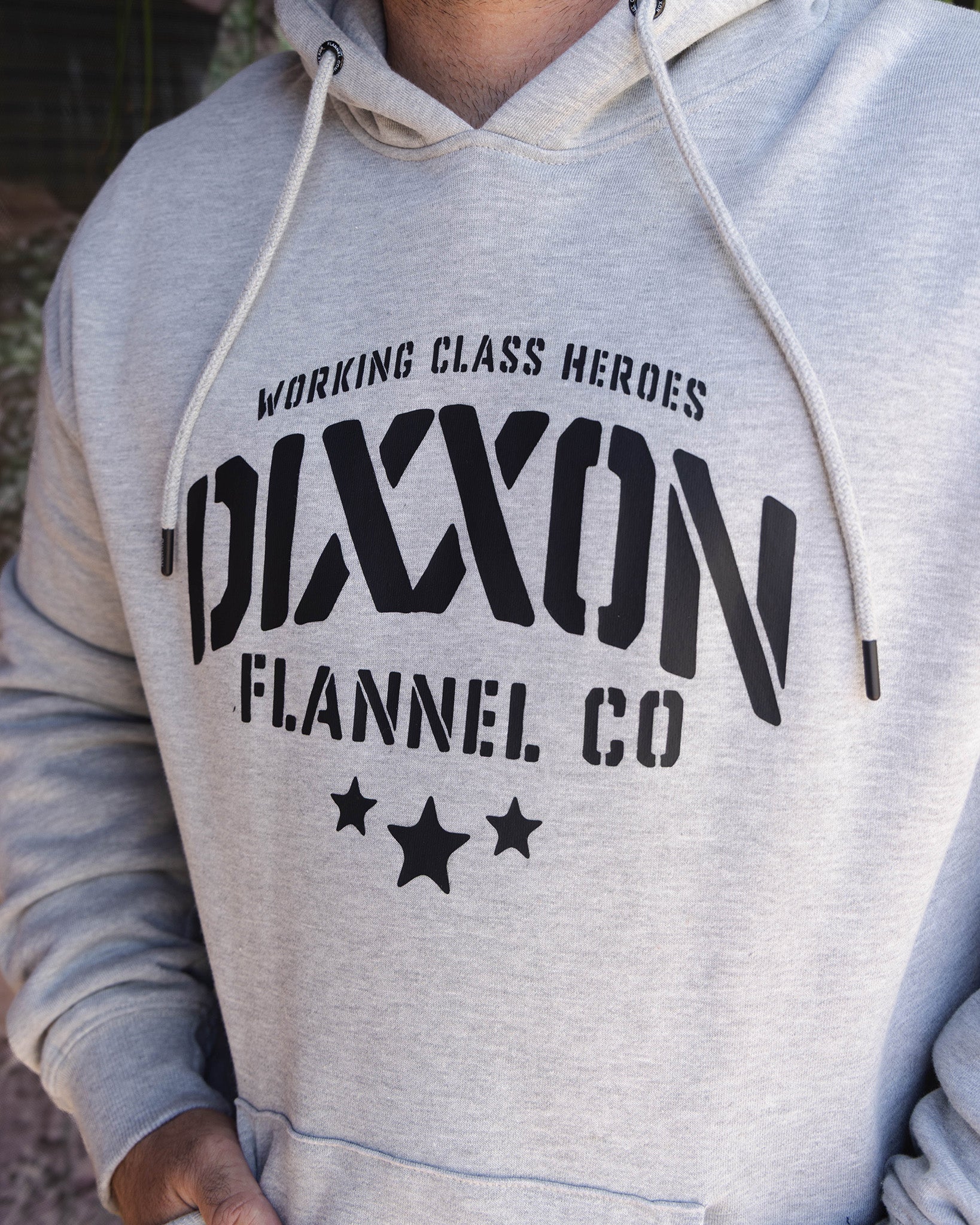 Black Stencil Pullover Hoodie - Heather Gray - Image 5