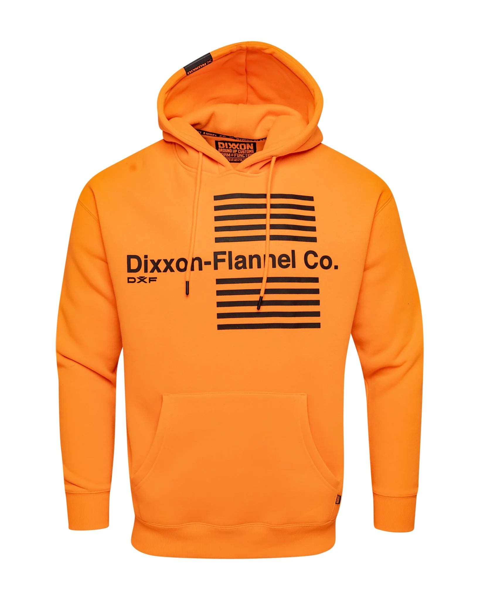Black Streamline Pullover Hoodie - Safety Orange - Image 2