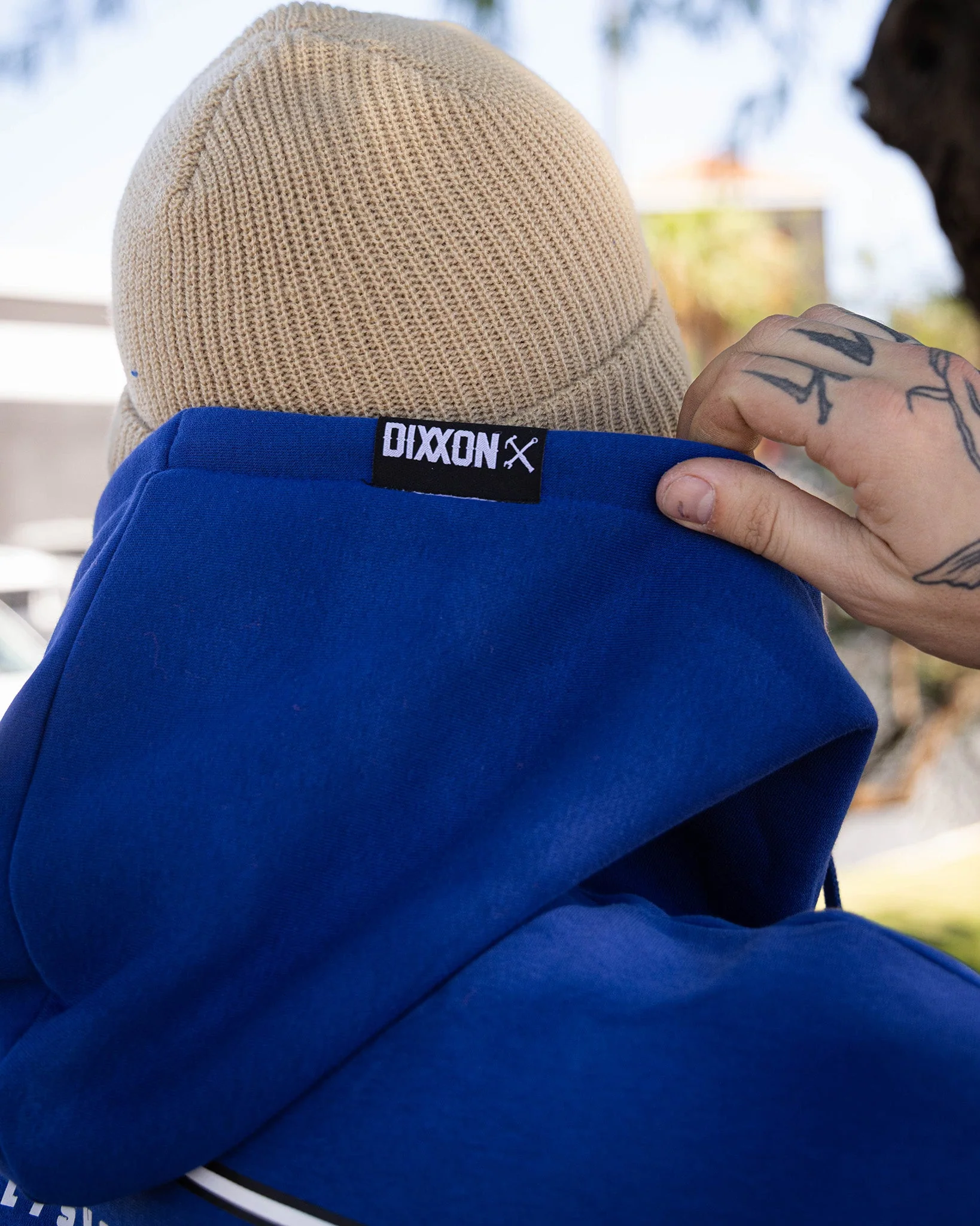 Black & White Grille Zip Up Hoodie - Blue - Image 3