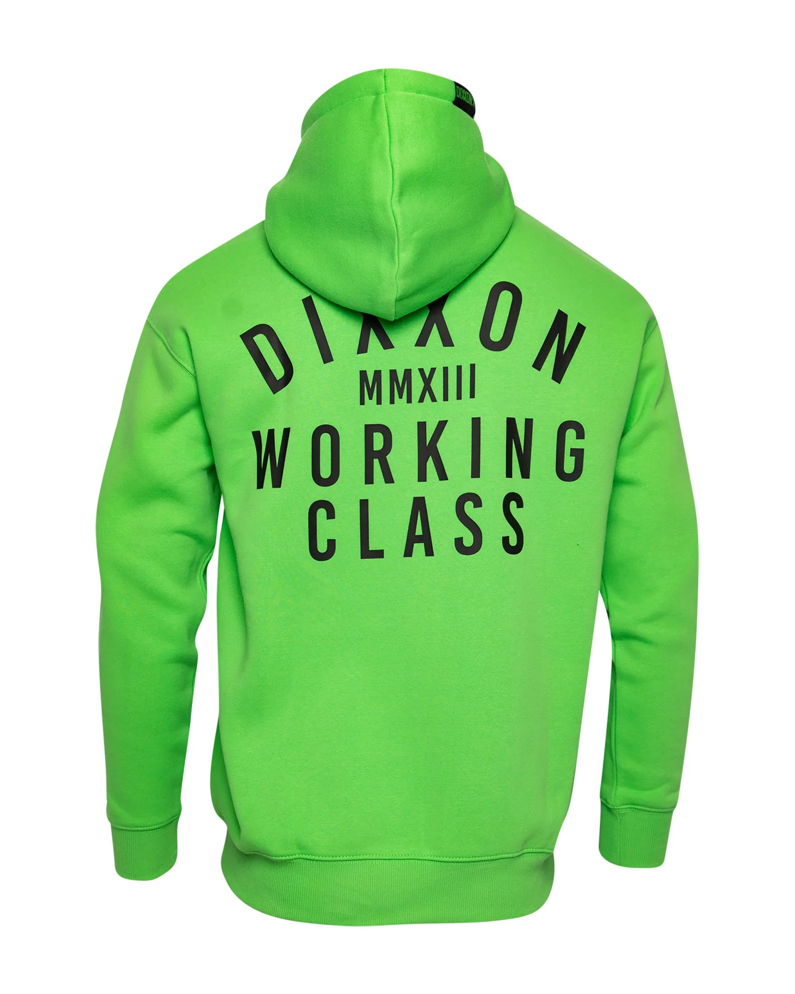 Black Working Class Zip Up Hoodie - Safety Green - Image 2