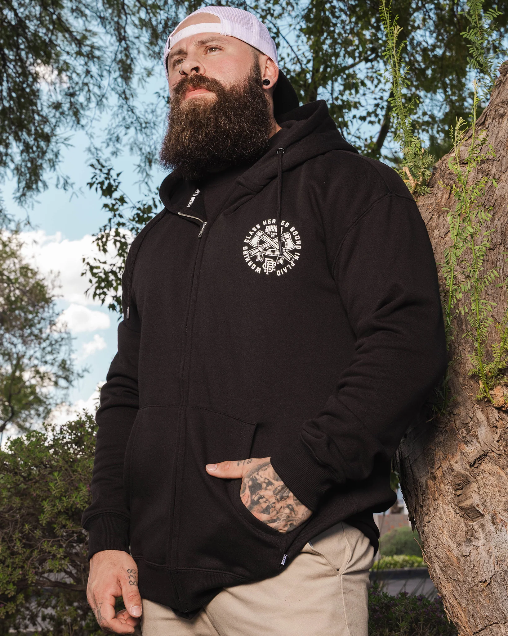 Bound In Plaid Zip Up - Black - Image 4