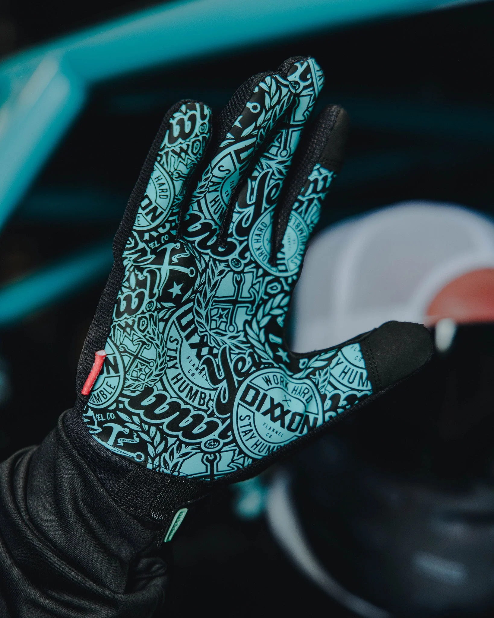 BRAAP Moto Gloves - Aqua Yeww! - Image 4