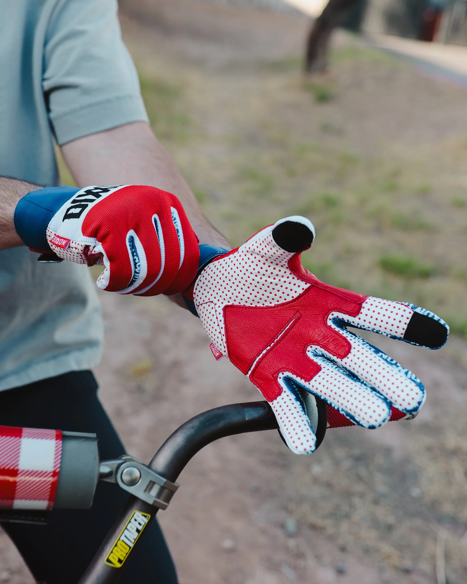 BRAAP Moto Gloves - Red, White, & Blue - Image 3