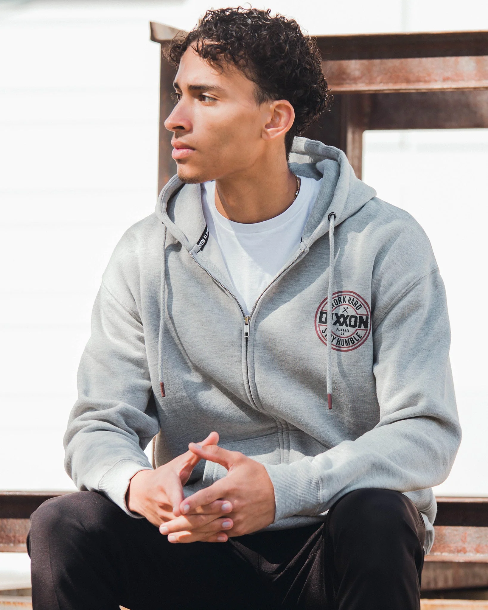 Brown & Black Corpo Zip Up - Heathered Gray - Image 3