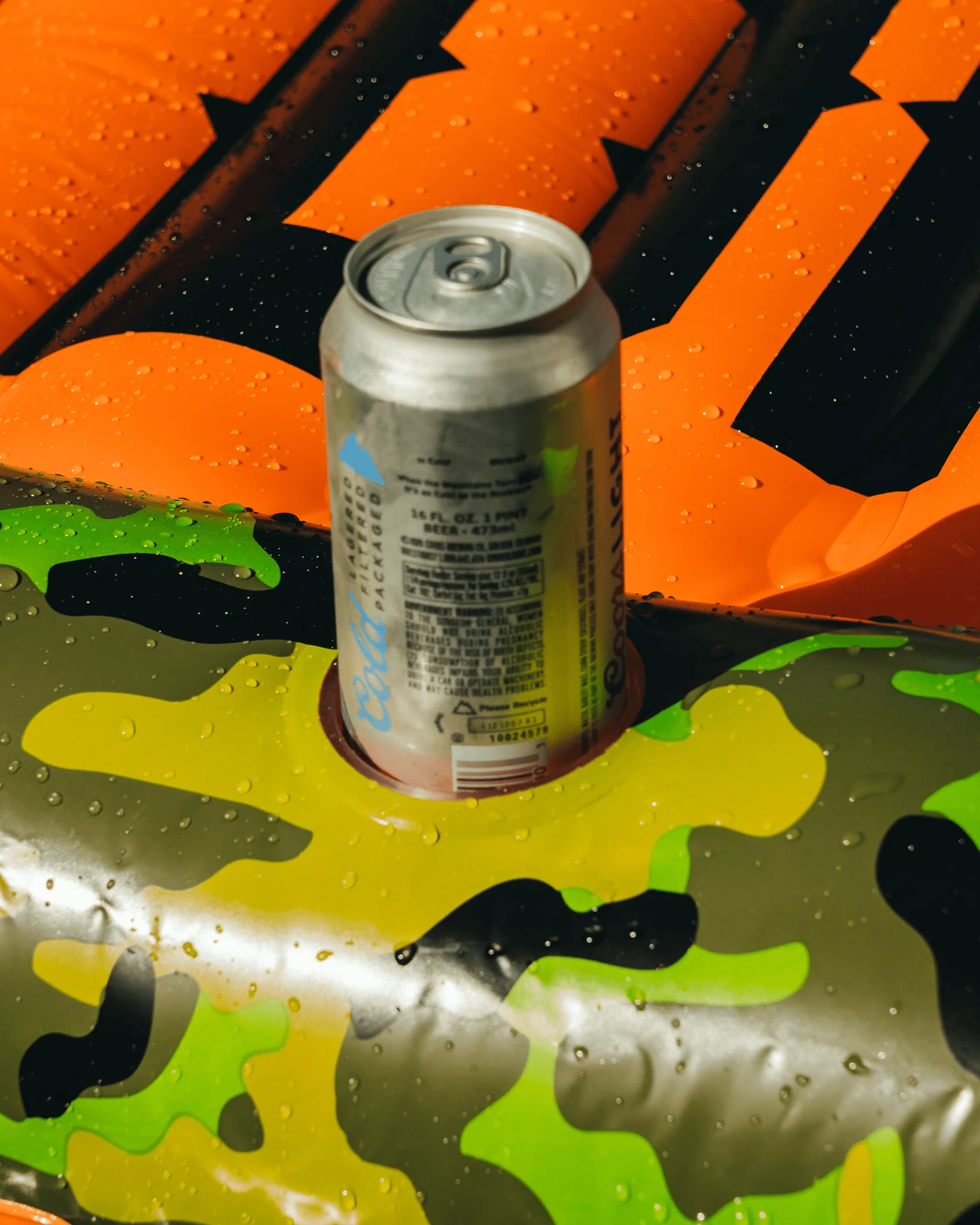 Camo & Orange Pool Raft - Image 2