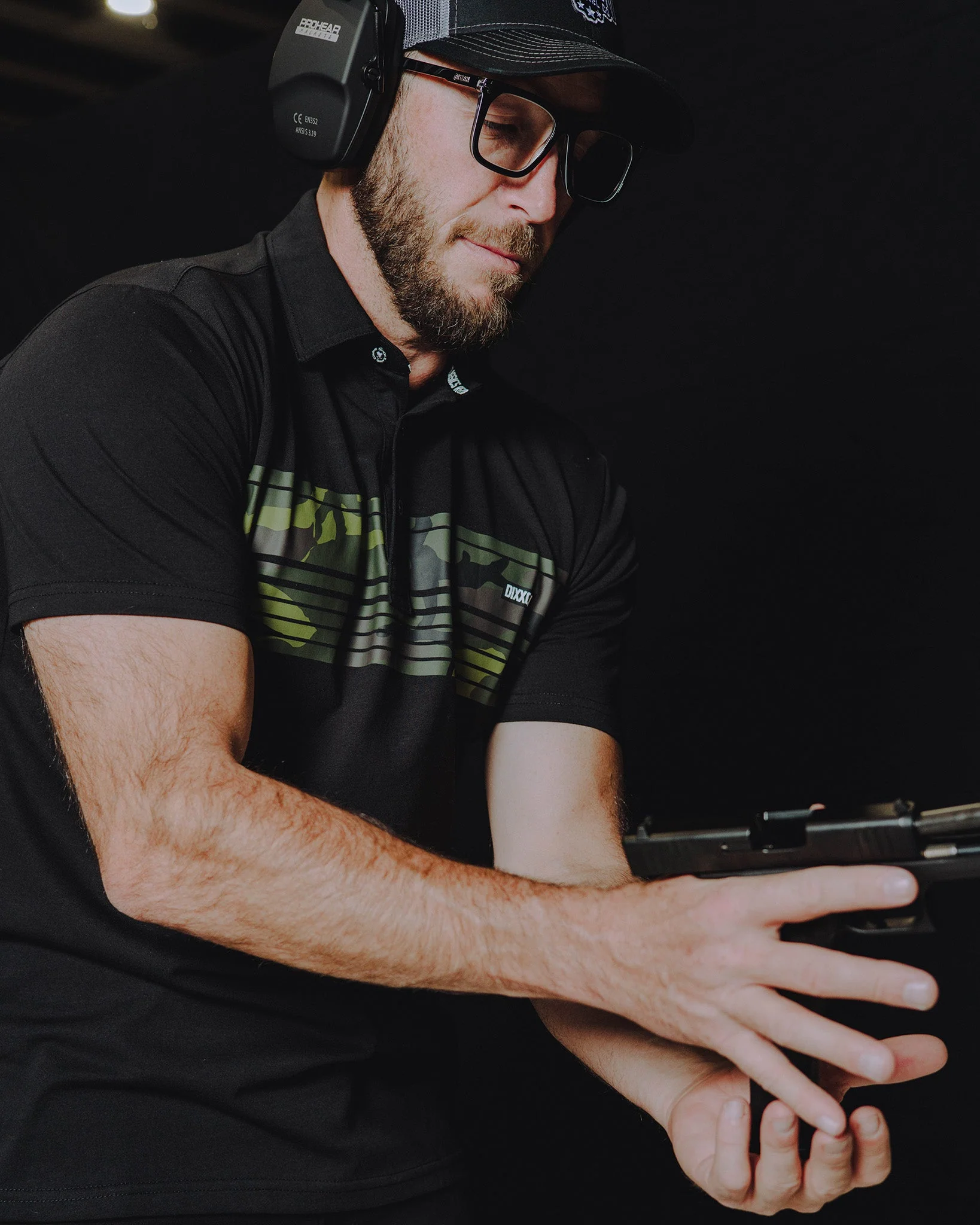 Camo Stripe Premium Polo - Black - Image 4