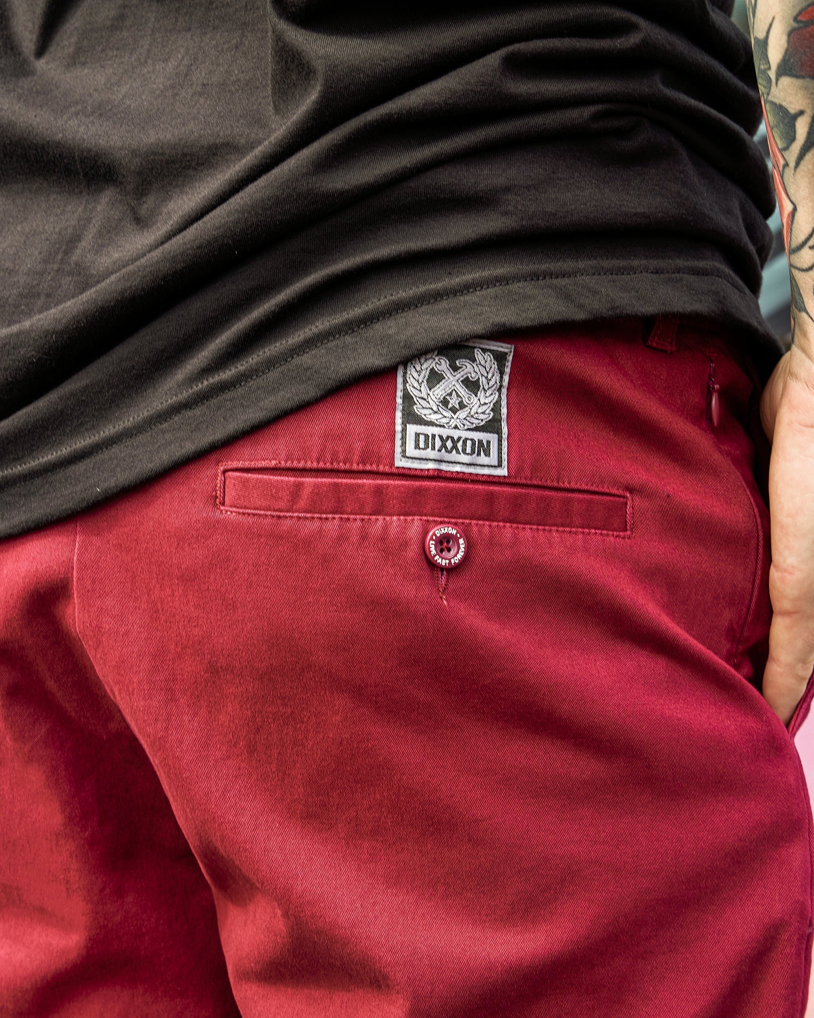 Chino Shorts - Maroon - Image 3