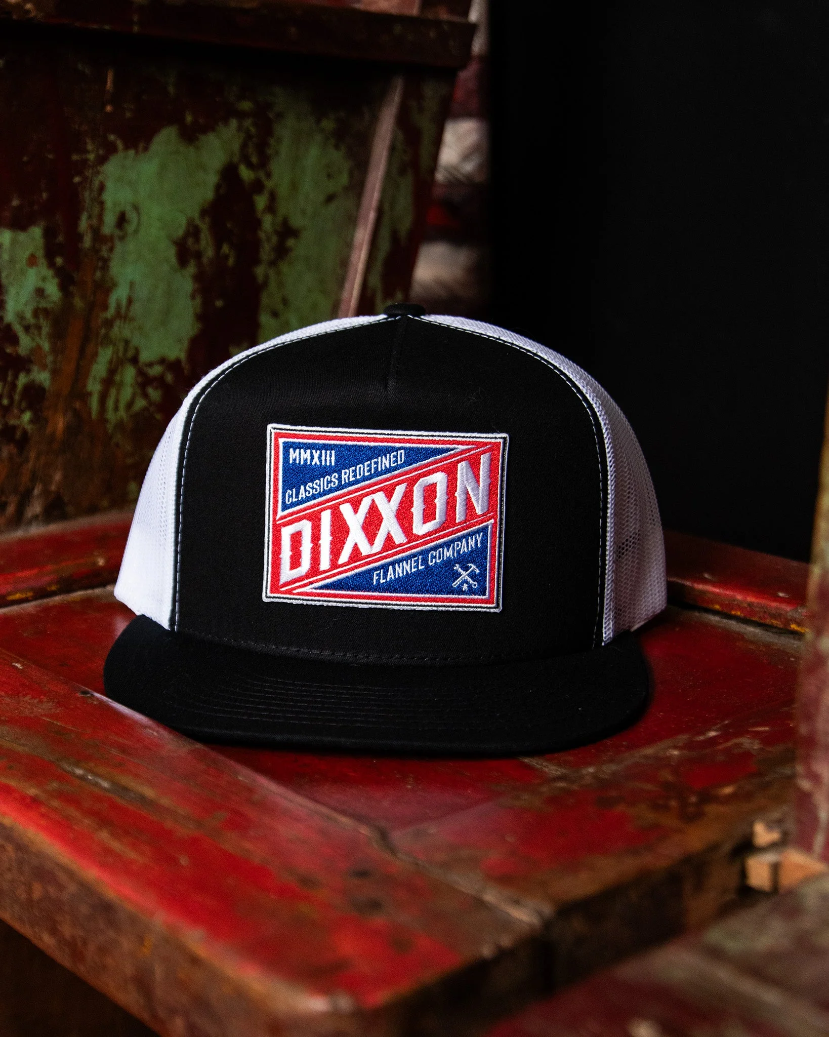 Classics Redefined Flat Bill Trucker Snapback - Red, White, & Blue - Image 4