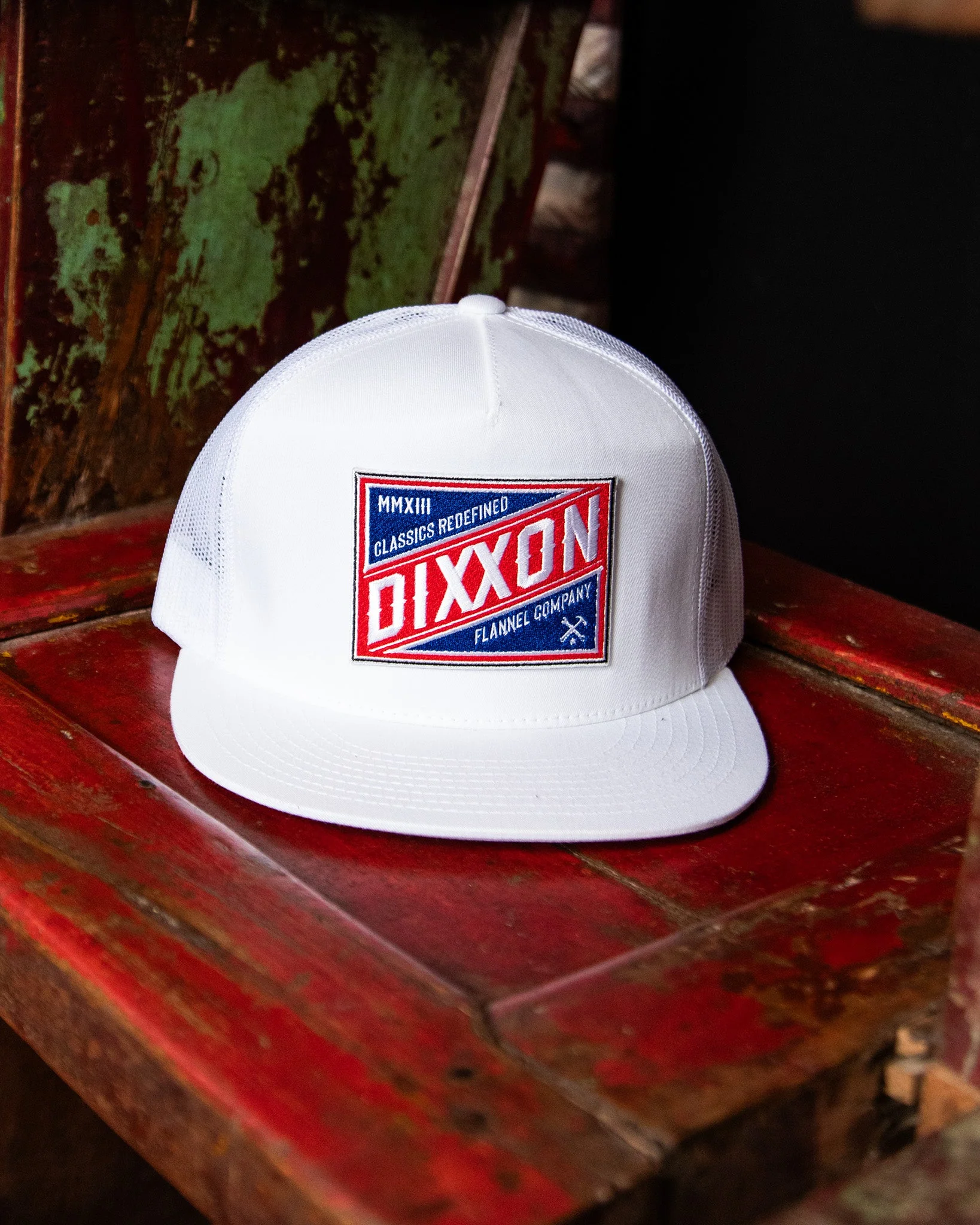 Classics Redefined Flat Bill Trucker Snapback - Red, White, & Blue - Image 5