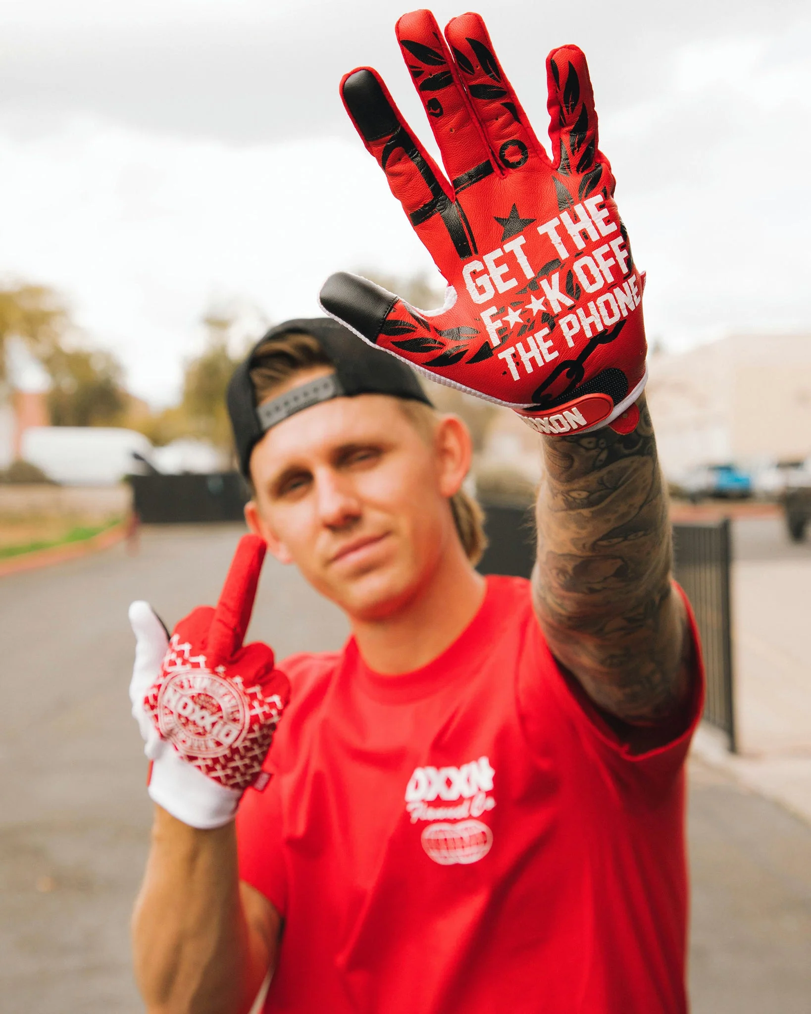 Corpo Moto Gloves - Red & White - Image 2