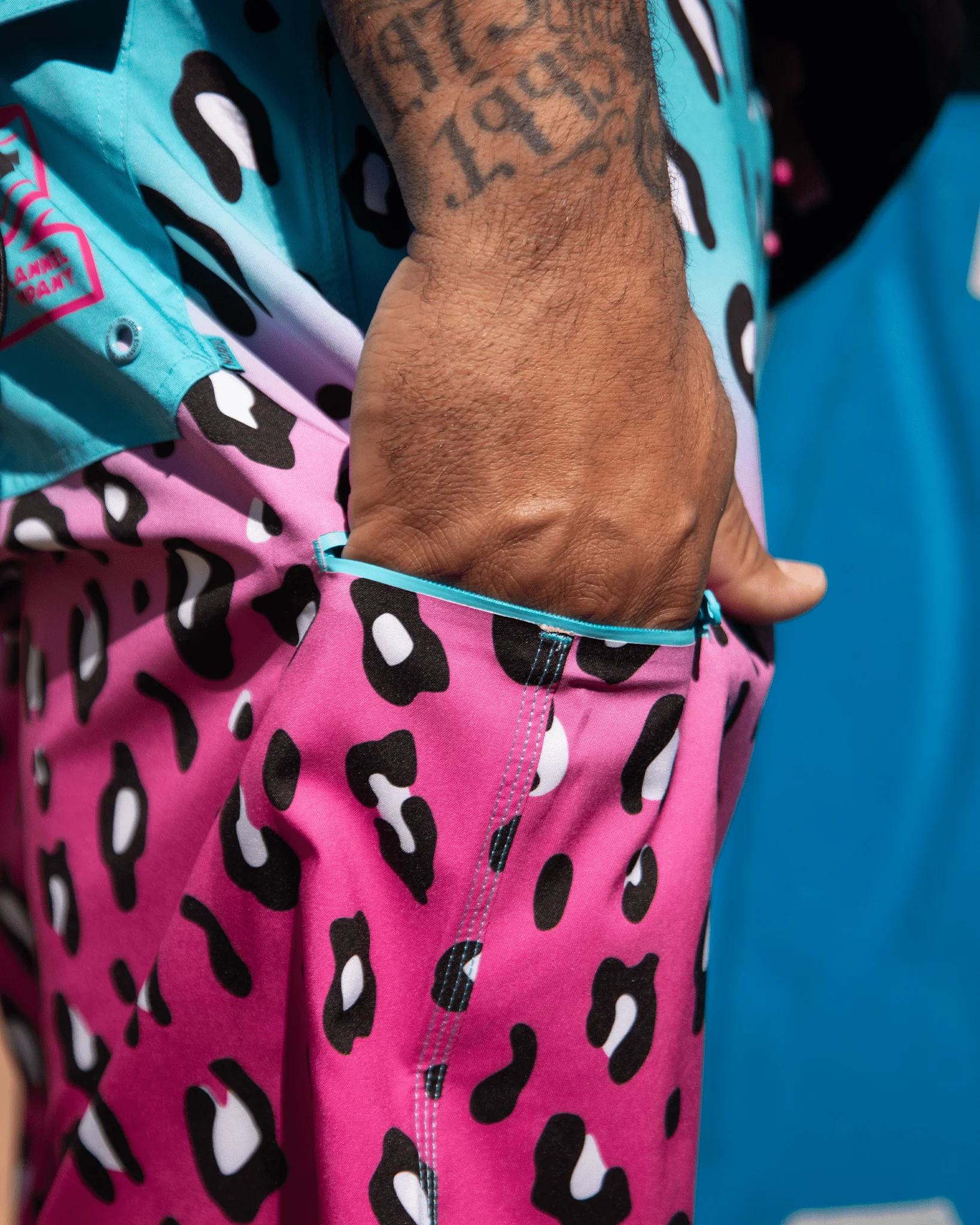 Cougar Hunter Boardshorts - Pink & Teal - Image 5