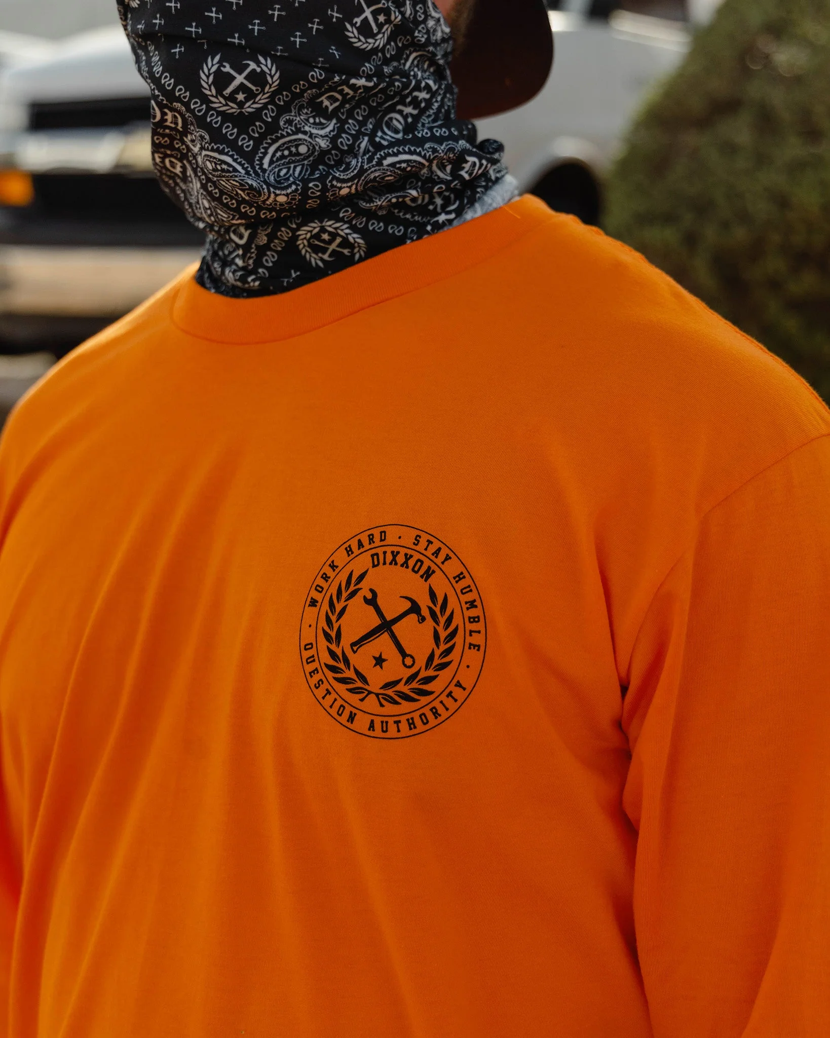 Crested Hi Vis Long Sleeve T-Shirt - Safety Orange - Image 2