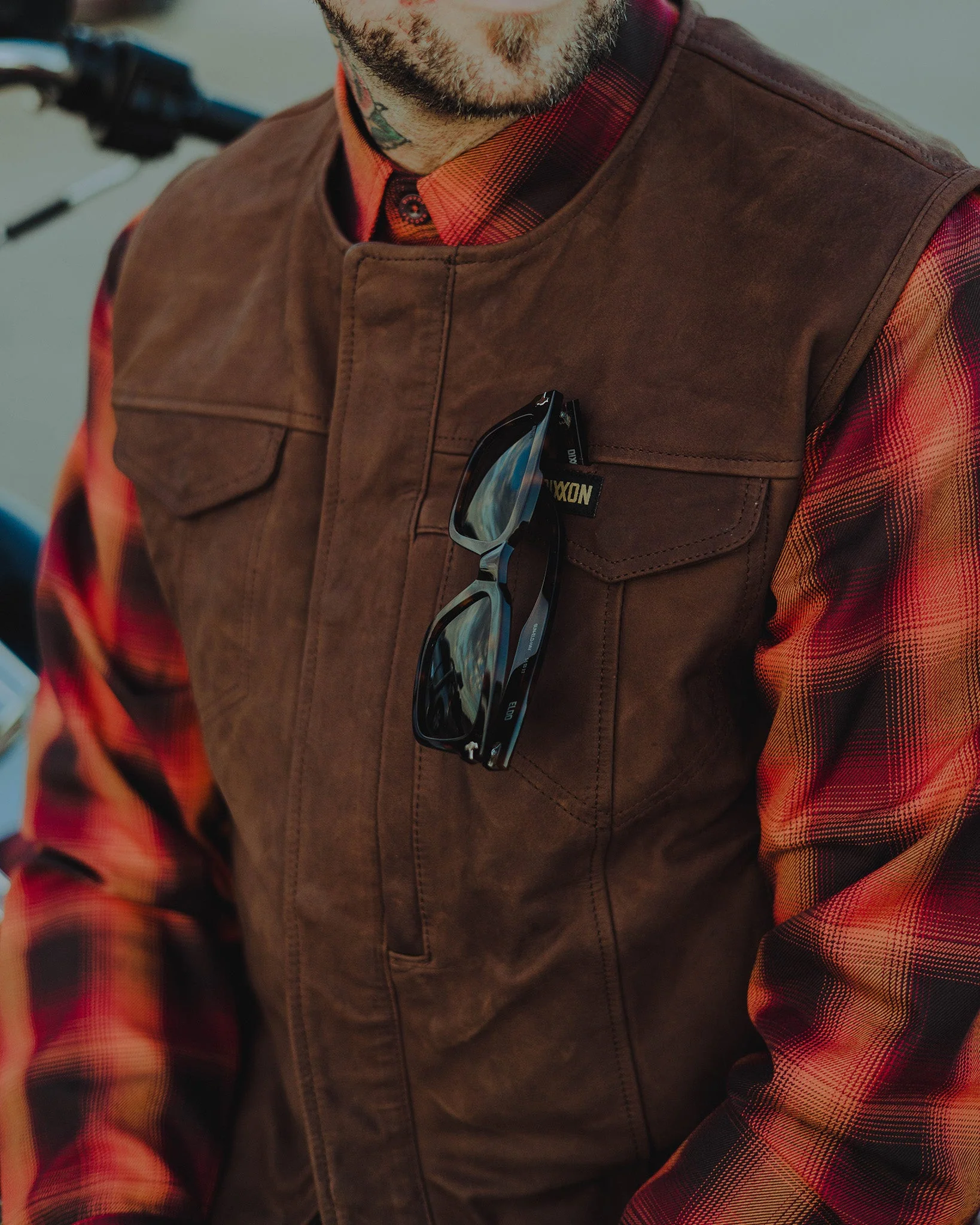 Deadwood Suede Leather Vest - Mahogany - Image 4
