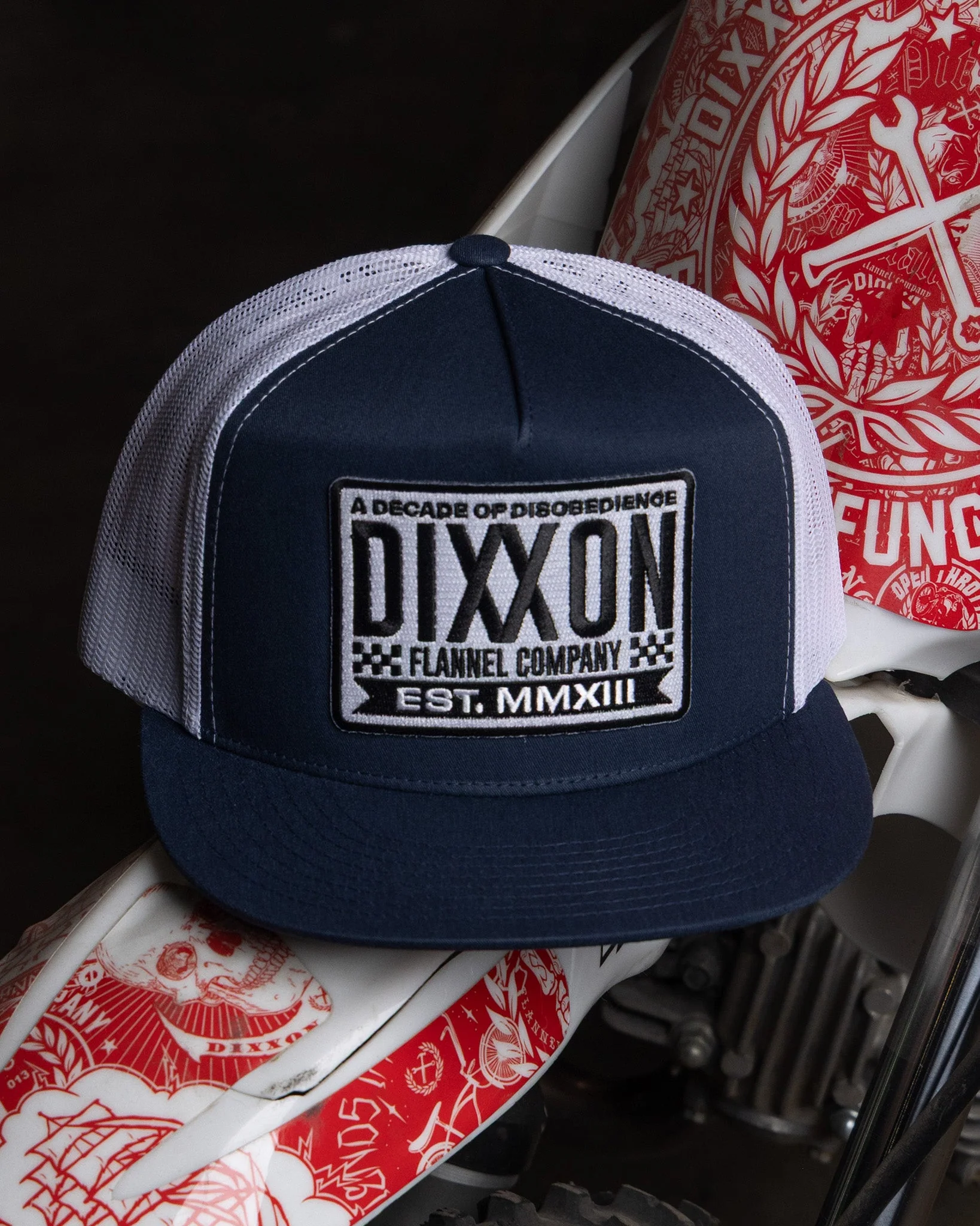 Decade Flat Bill Trucker Snapback - Black & White - Image 3