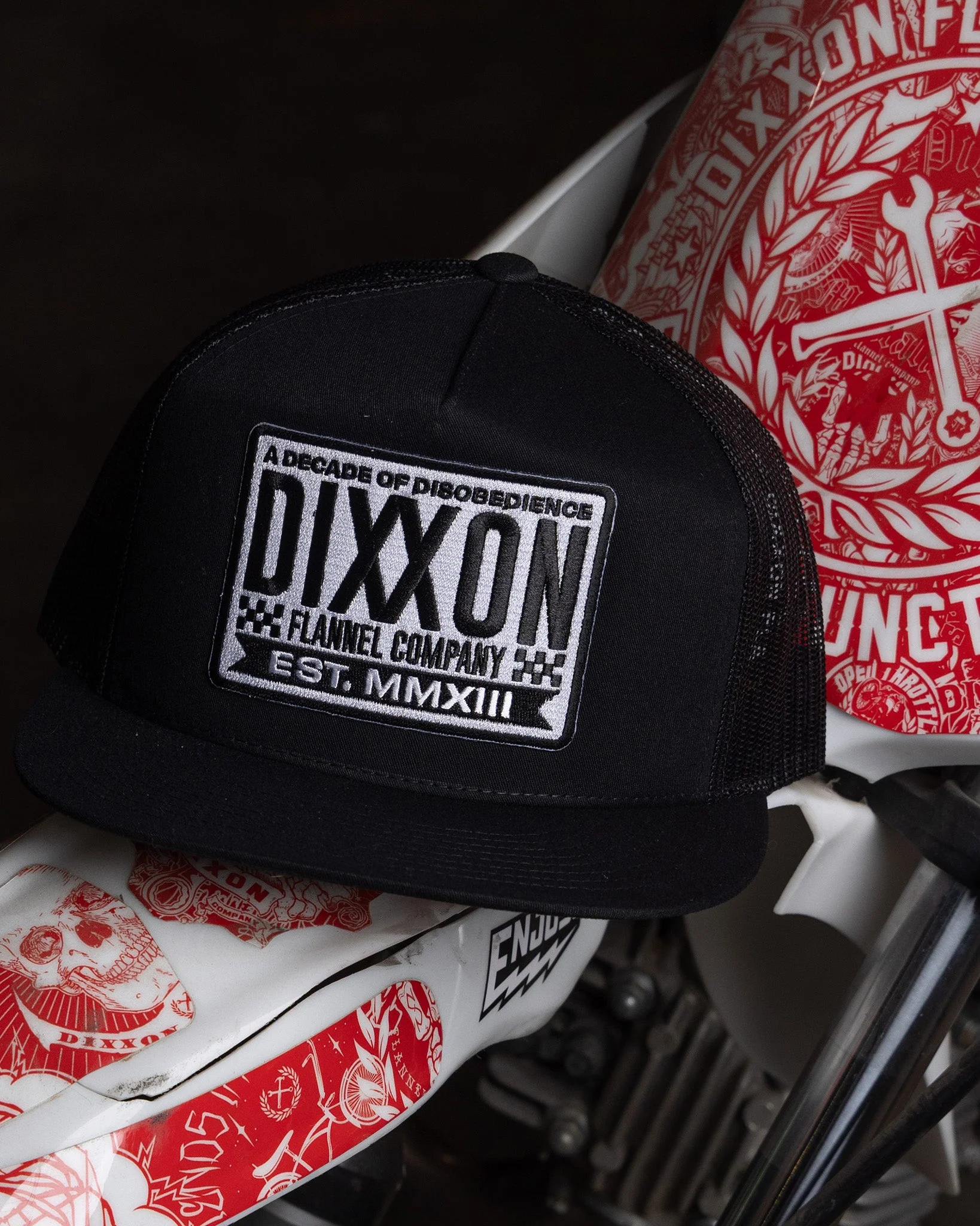 Decade Flat Bill Trucker Snapback - Black & White - Image 5