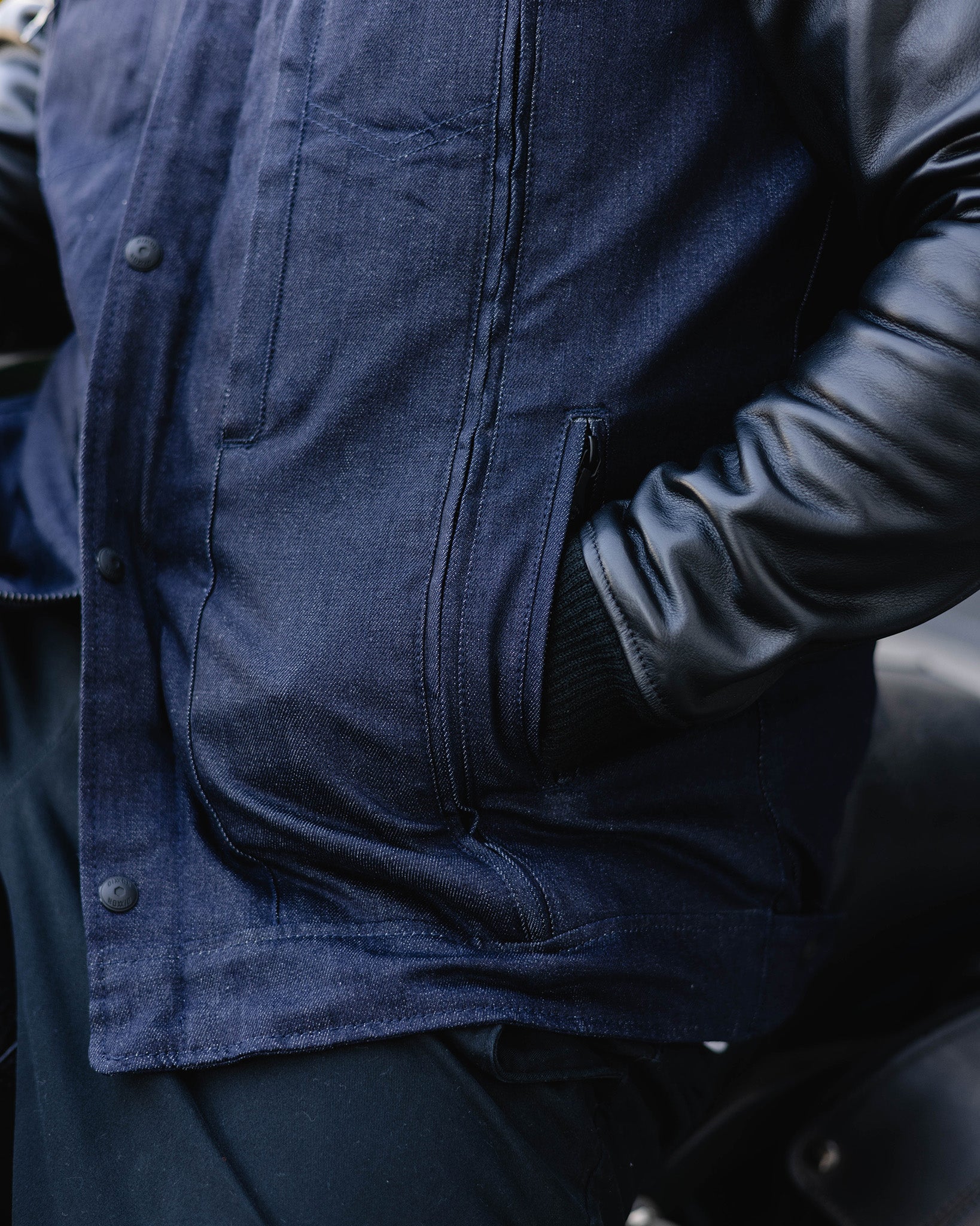 Dillinger Denim & Leather Jacket - Blue Denim - Image 8