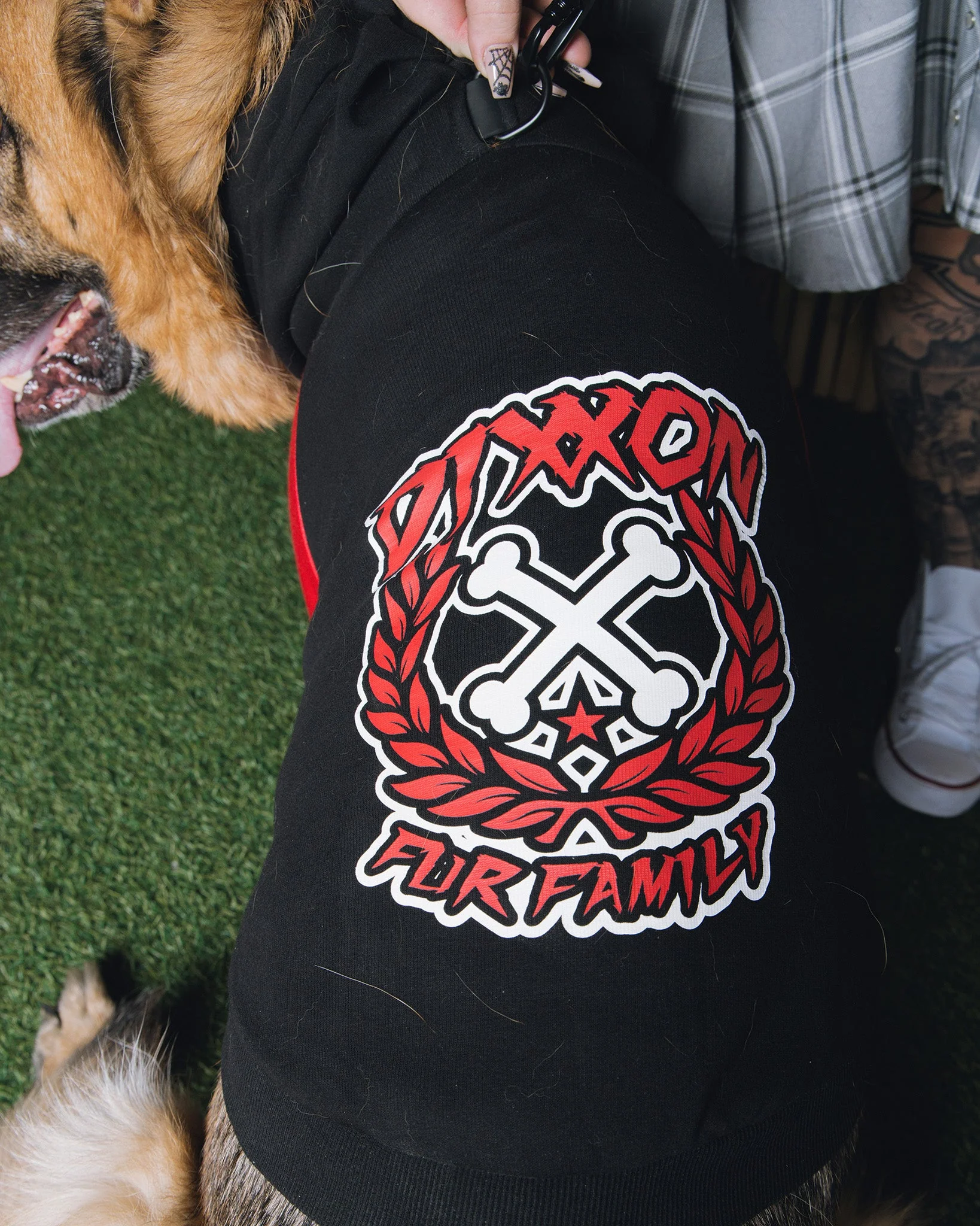 Dog Hoodie - Fur Family - Black & Red - Image 4