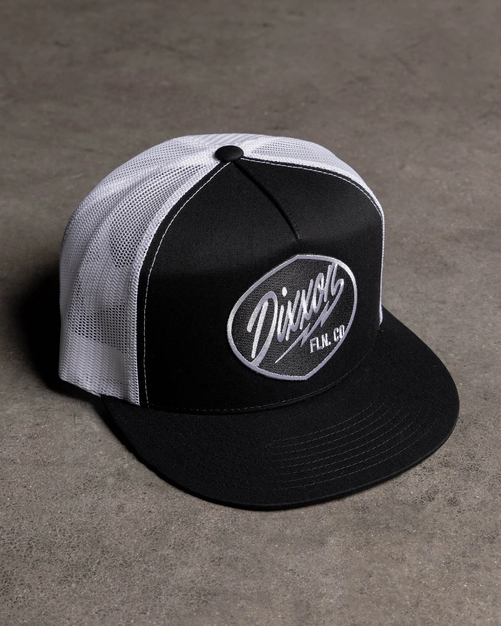 Esso Flat Bill Trucker Snapback - Black & White - Image 3