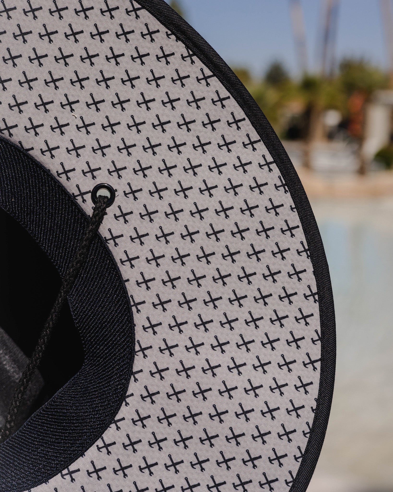 Executive Straw Sun Hat - Black & Gray - Image 2