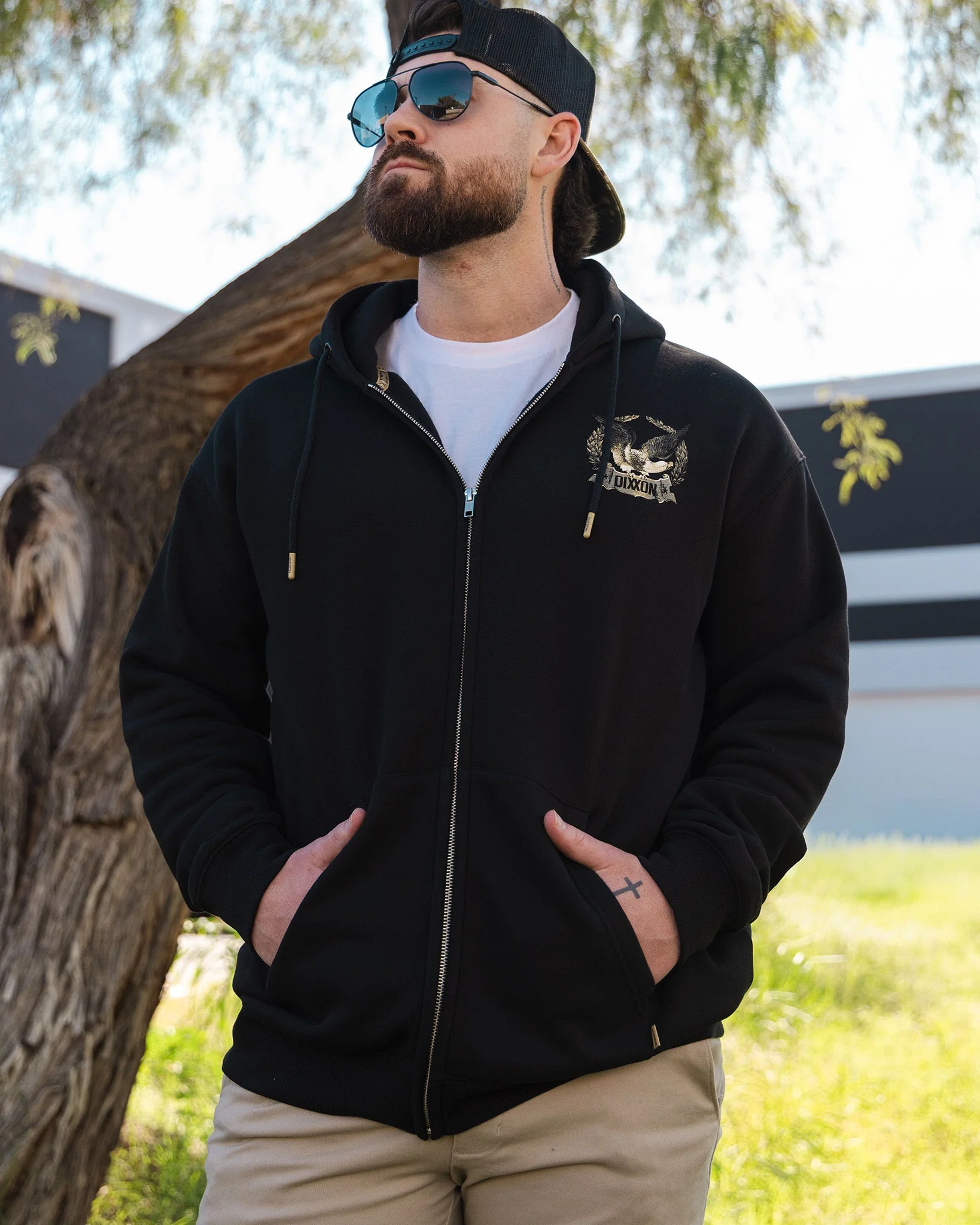 Freedom Zip Up Hoodie - Black - Image 4