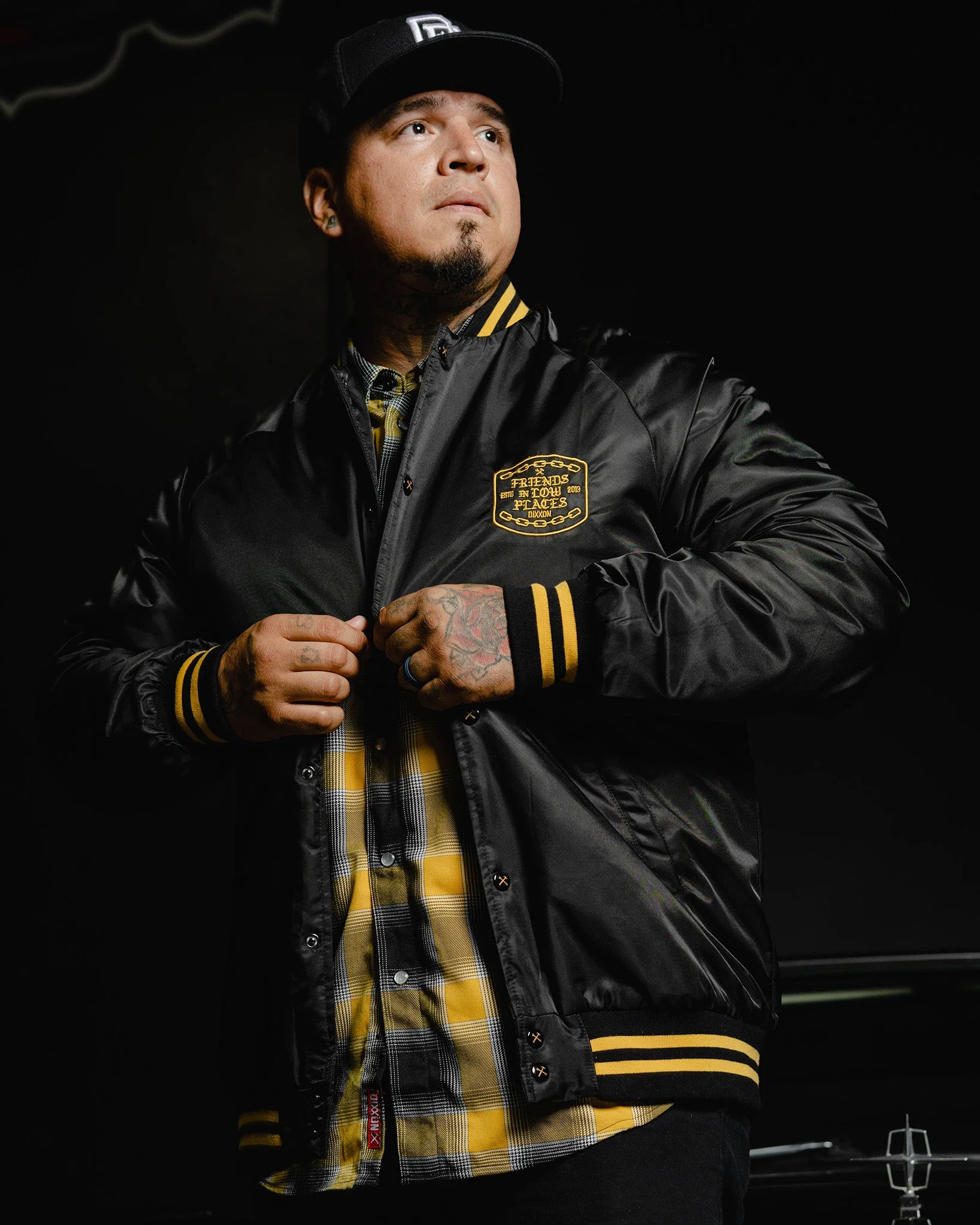 Friends in Low Places Nylon Varsity Jacket - Black - Image 2