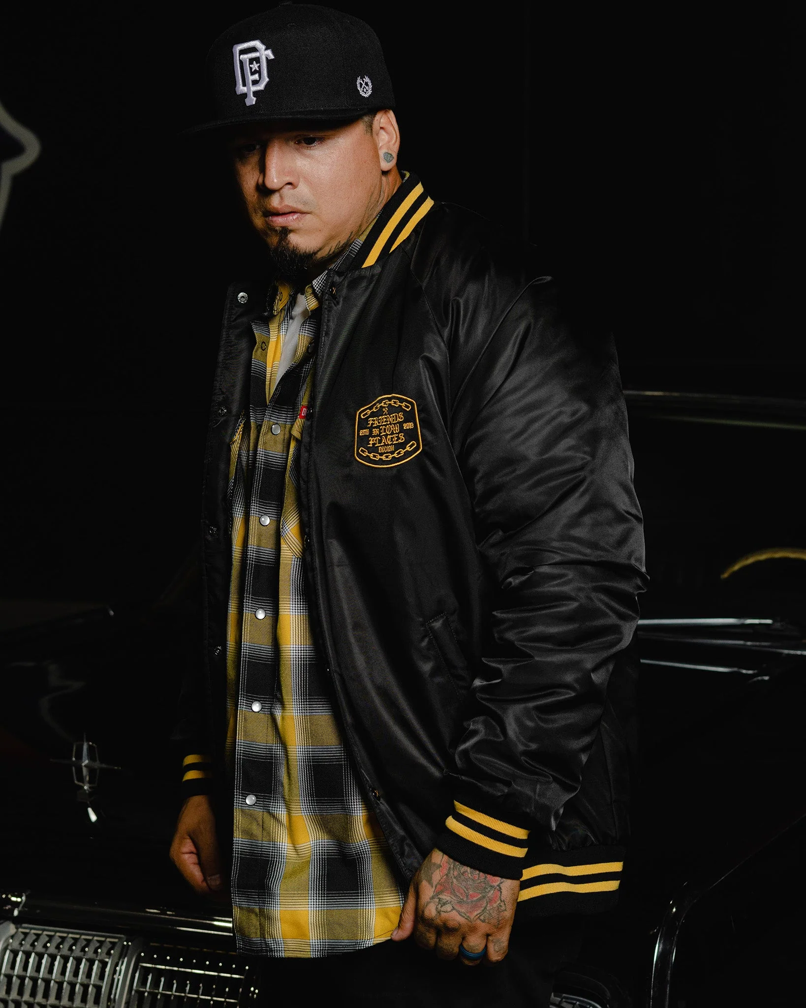Friends in Low Places Nylon Varsity Jacket - Black - Image 7