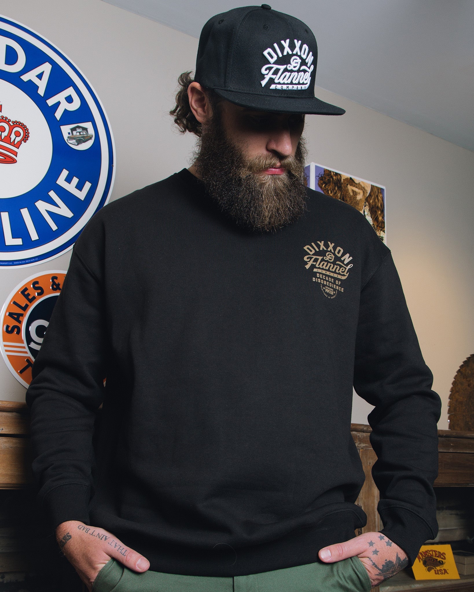 Gold Pastime Crewneck Sweatshirt - Black - Image 4