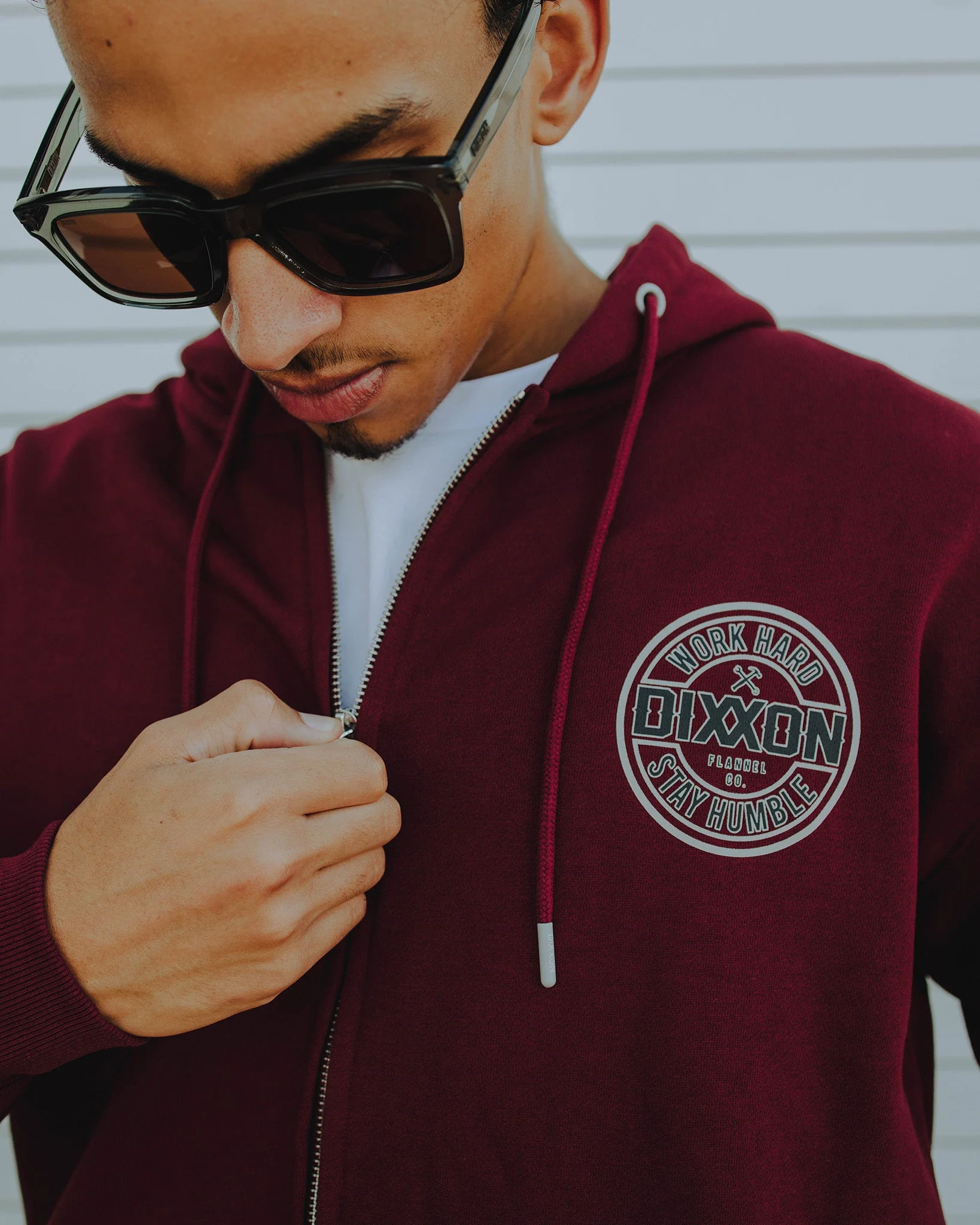 Gray & Black Corpo Zip Up - Maroon - Image 3