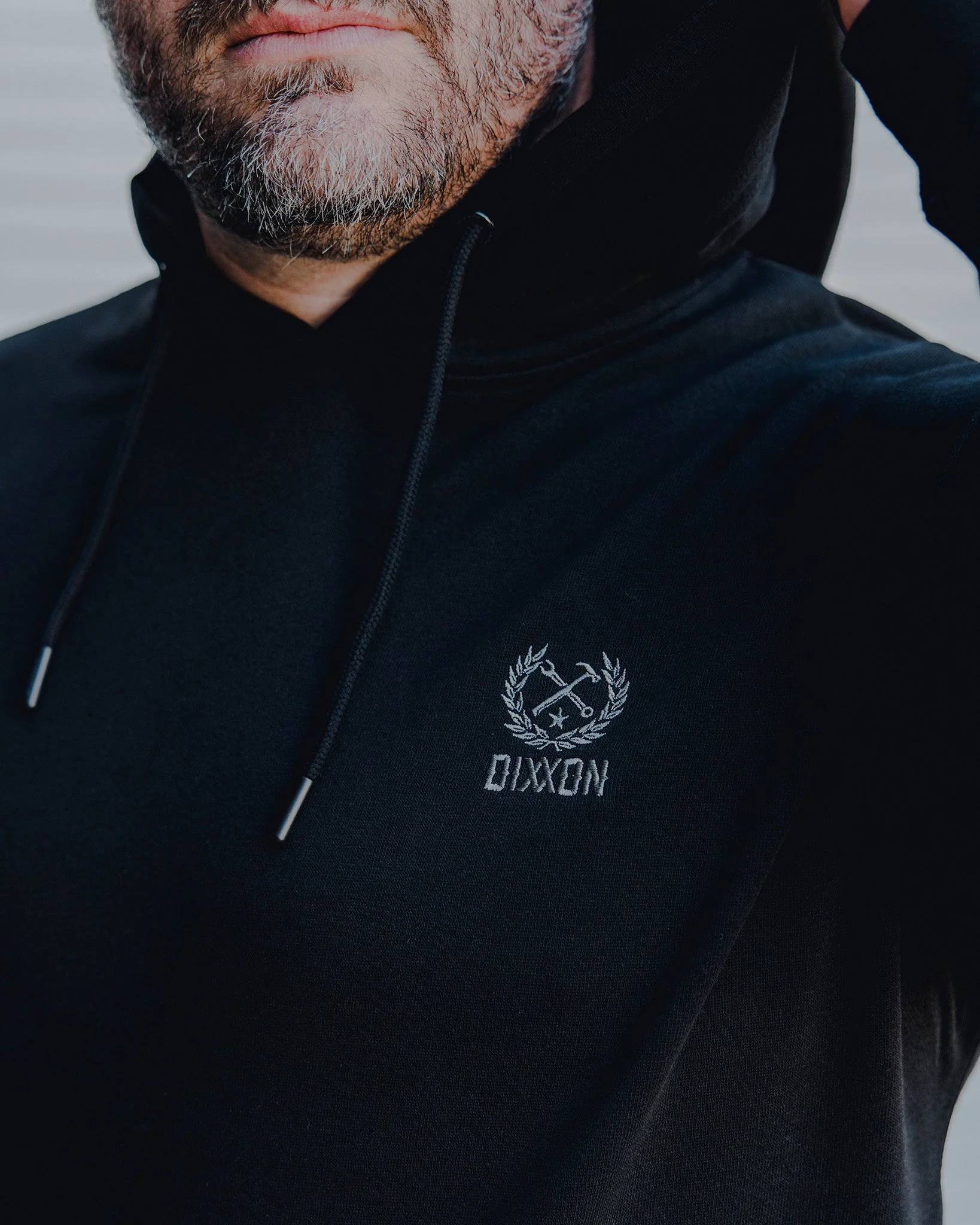 Gray Crest Lightweight Pullover Hoodie - Black - Image 2