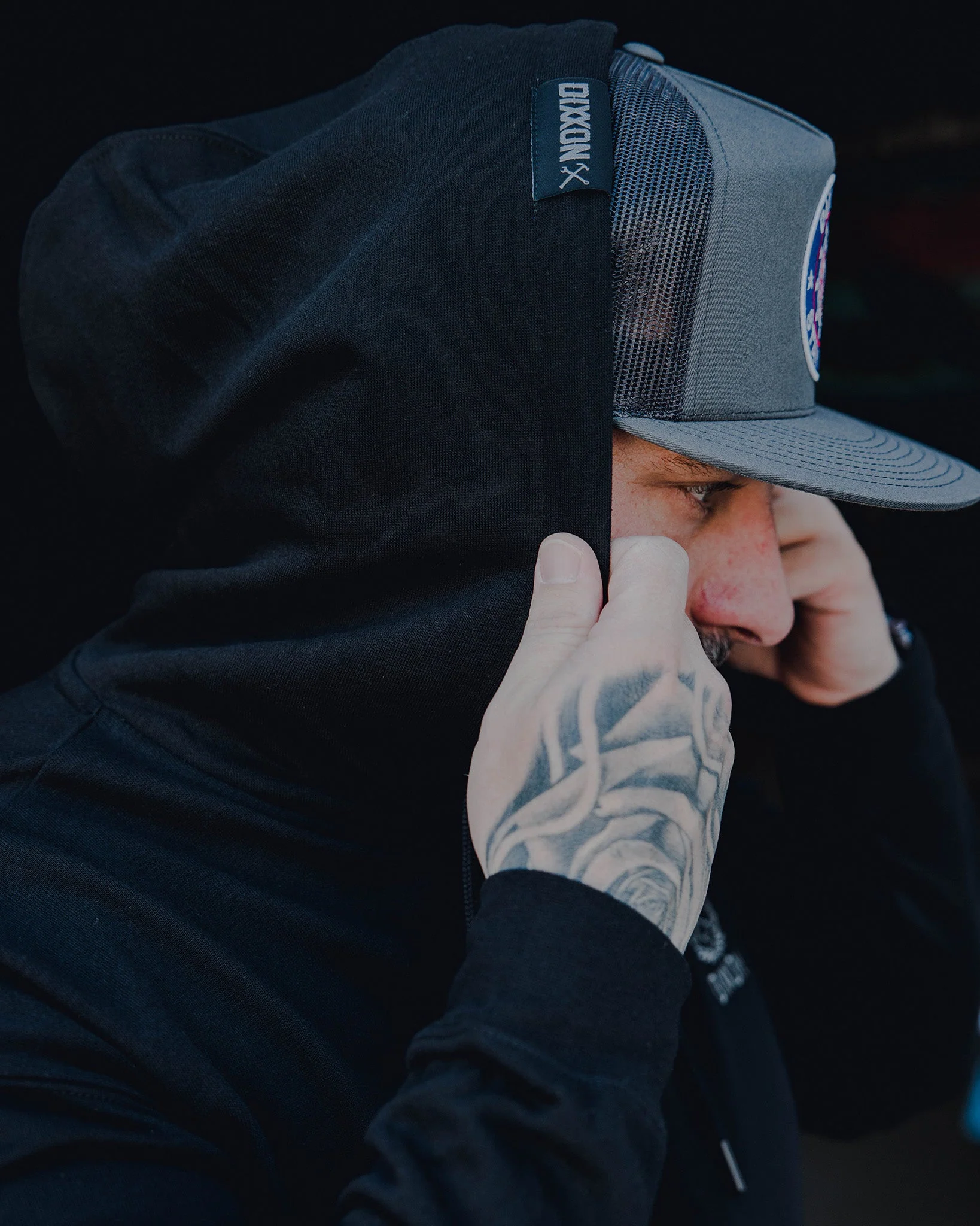 Gray Crest Lightweight Pullover Hoodie - Black - Image 3