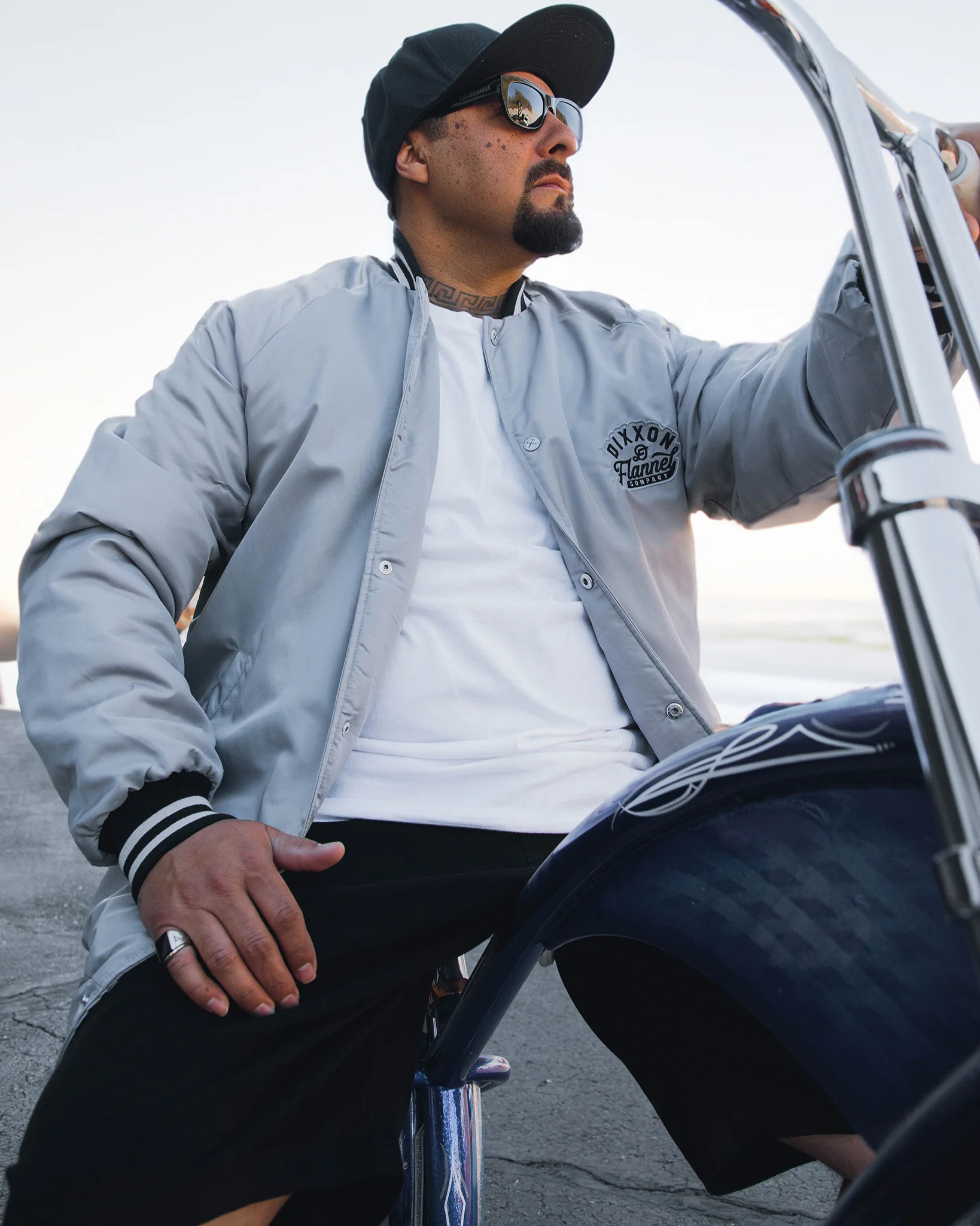 Gray Pastime Nylon Varsity Jacket - Image 5