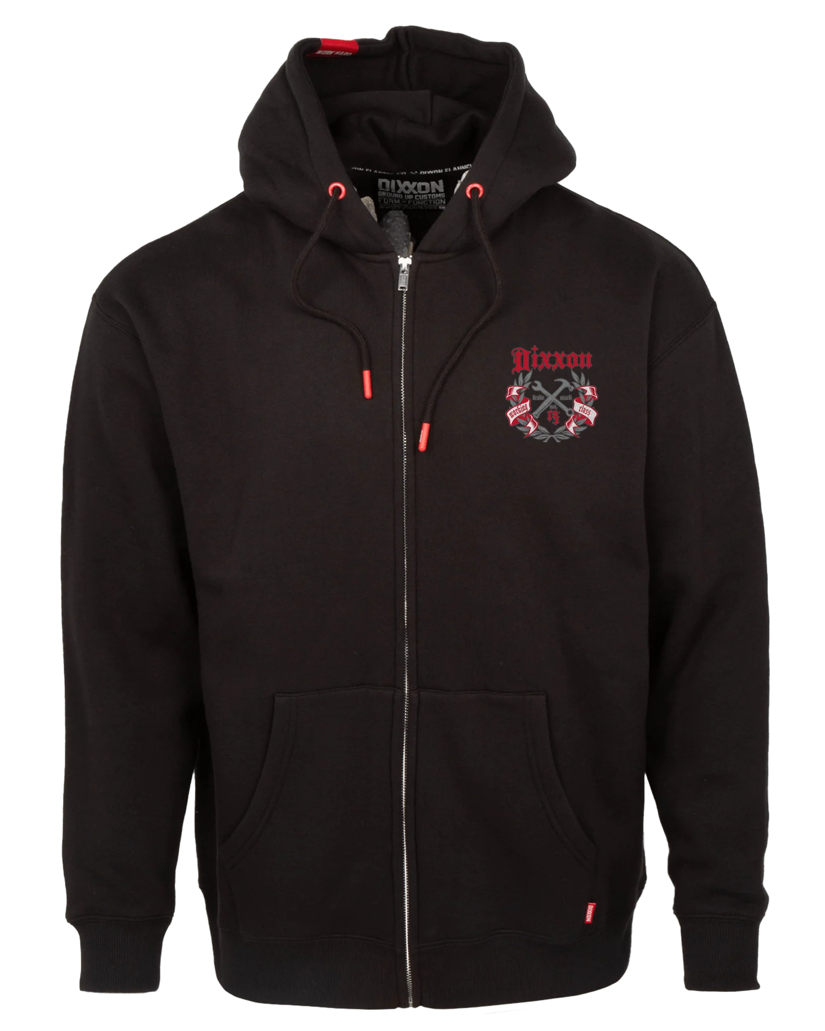 Gray & Red Award Crest Zip Up Hoodie - Black - Image 3