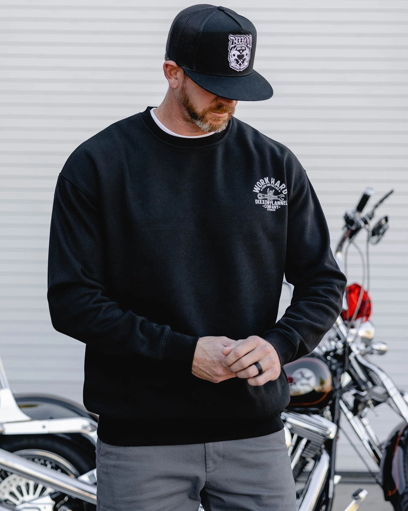 Gray Skeleton Wrench Crewneck Sweatshirt - Black - Image 2